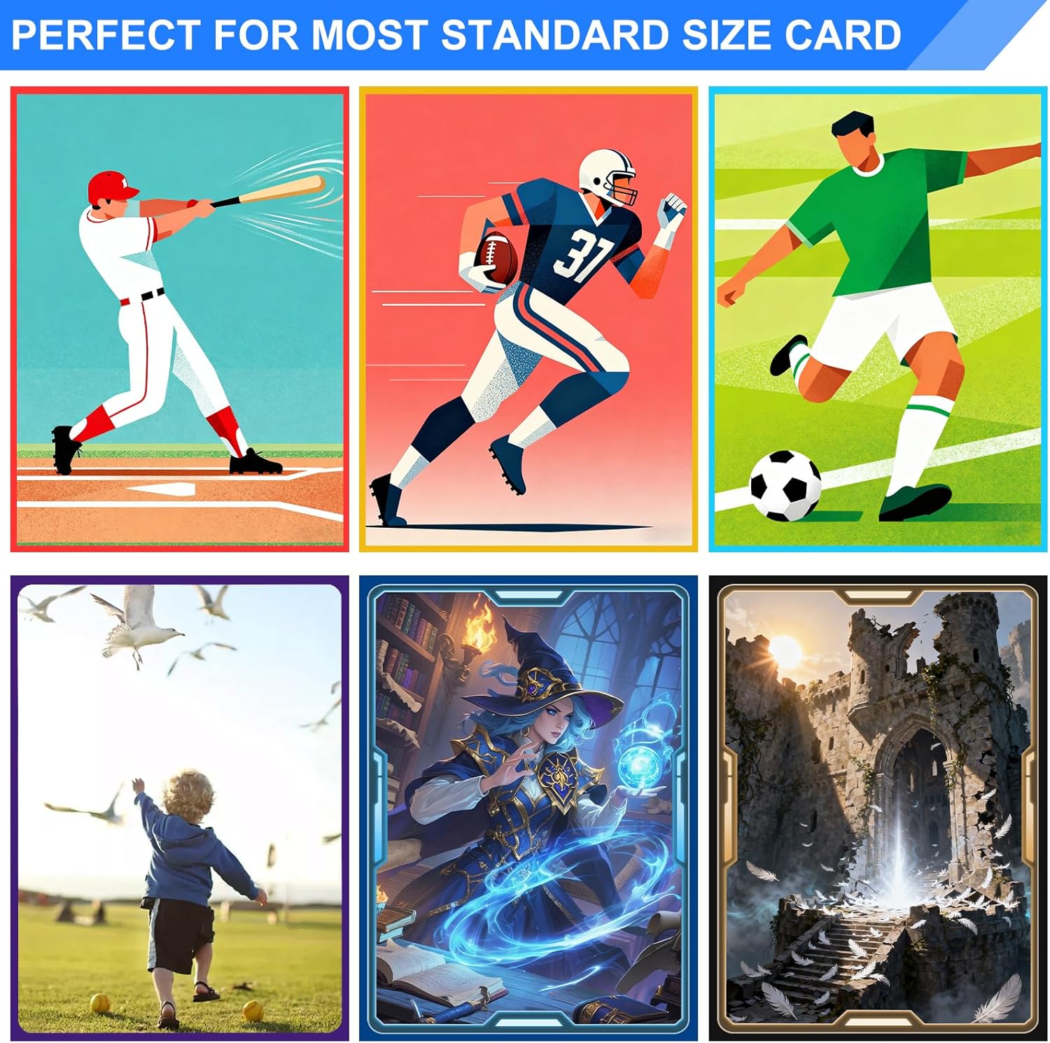 Thumbnail 4 de Black Card Sleeves Fit for MTG – 300 Pack Perfect Fit Standard Card Sleeves for Trading Cards