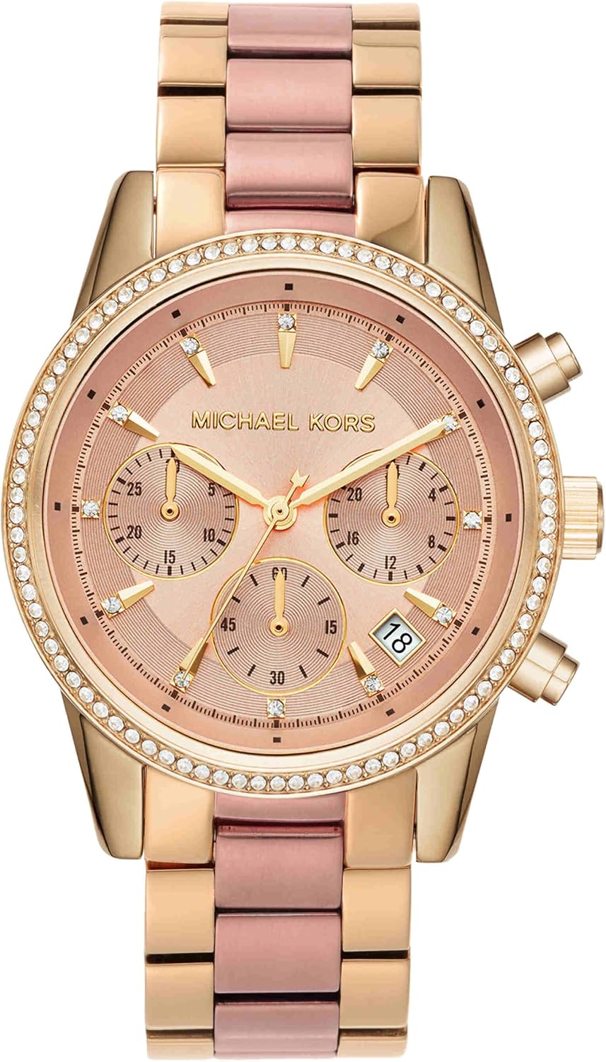 Detalle de Michael Kors Bryant Donna: Orologio cronografo al quarzo da 37 mm con cinturino in acciaio inox