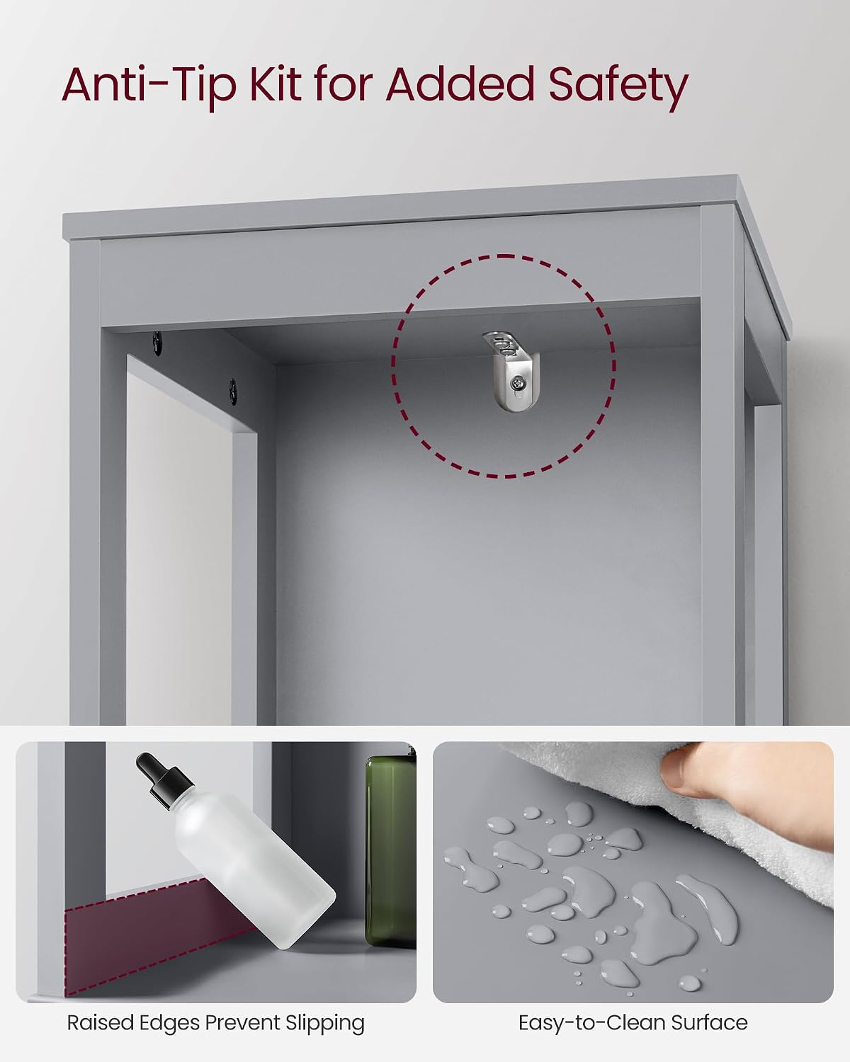 Thumbnail 5 de VASAGLE SOFIE BBC066G02 Corner Cabinet, Dove Grey, 2 Drawers