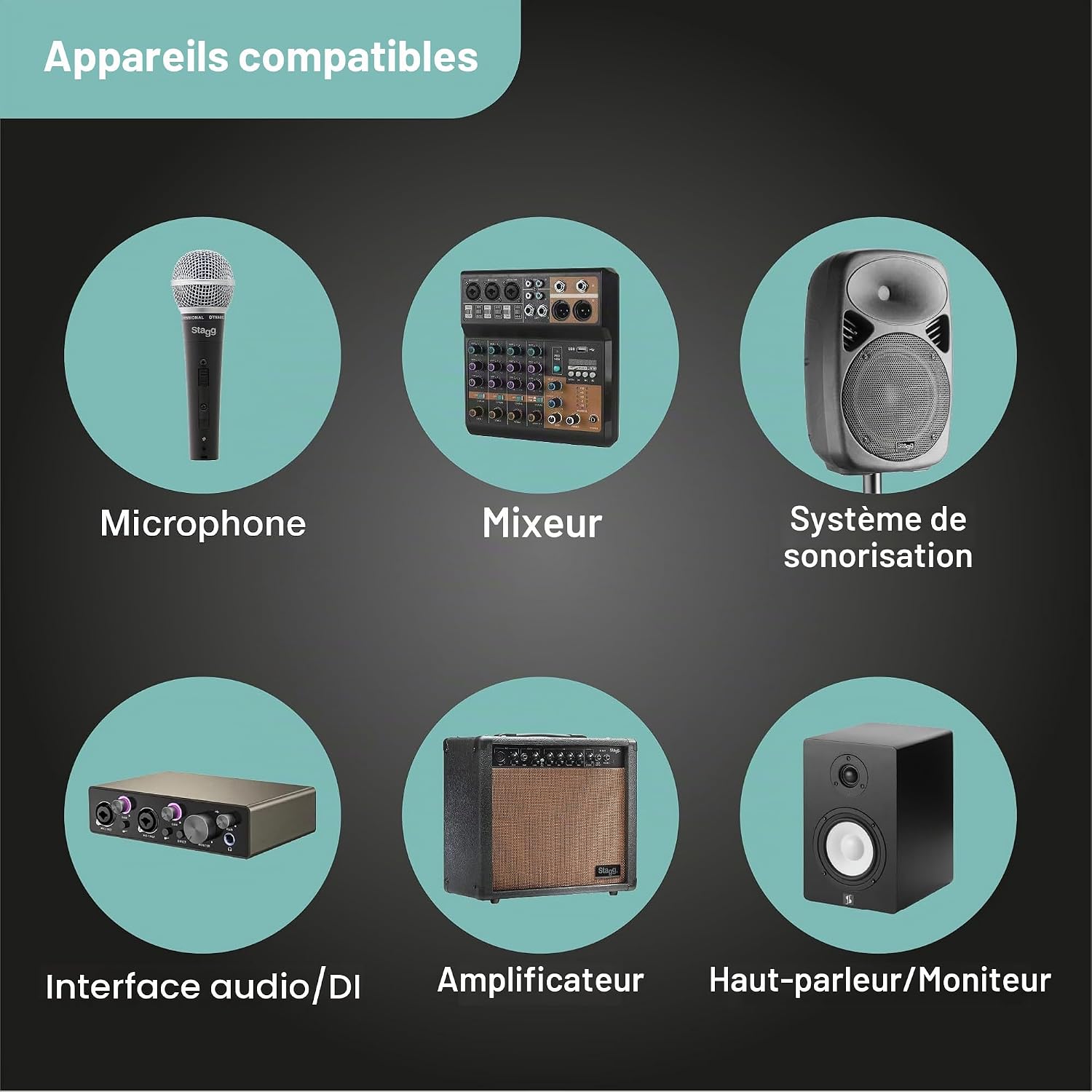 Thumbnail 3 de Stagg Câble microphone XLR vers XLR 6 m – noir