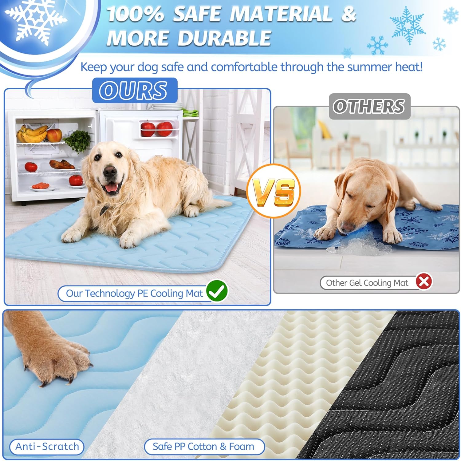 Thumbnail 6 de Baodan kühlmatte Hund 150x100 cm – waschbare Selbstkühlmatte für Hunde & Katzen im Sommer