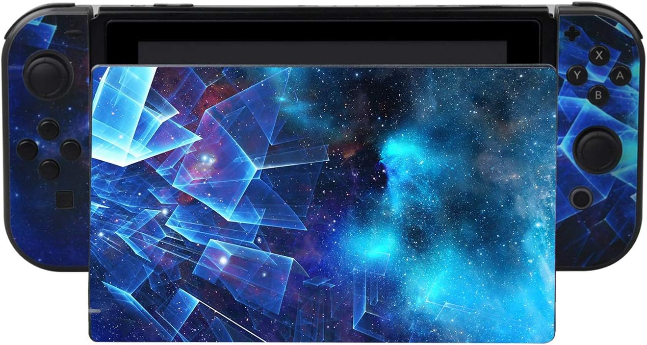 Detalle de eXtremeRate Multidimensional Galaxy Print Decals for Nintendo Switch – Full Skin Set with Screen Protectors and Dock Coverage