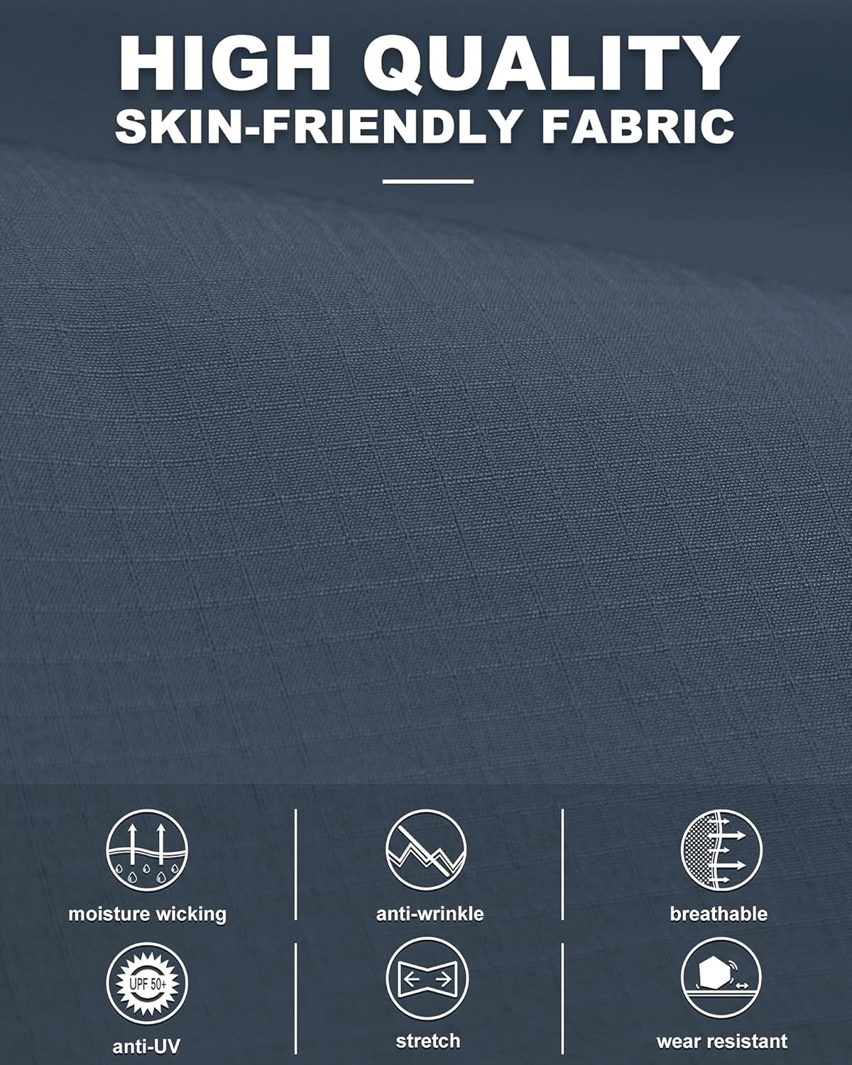 Thumbnail 2 de 33,000ft Funktionshemd Herren UPF50+ UV-Schutz – atmungsaktives Langarm-Button-Down für Outdoor, Angeln & mehr