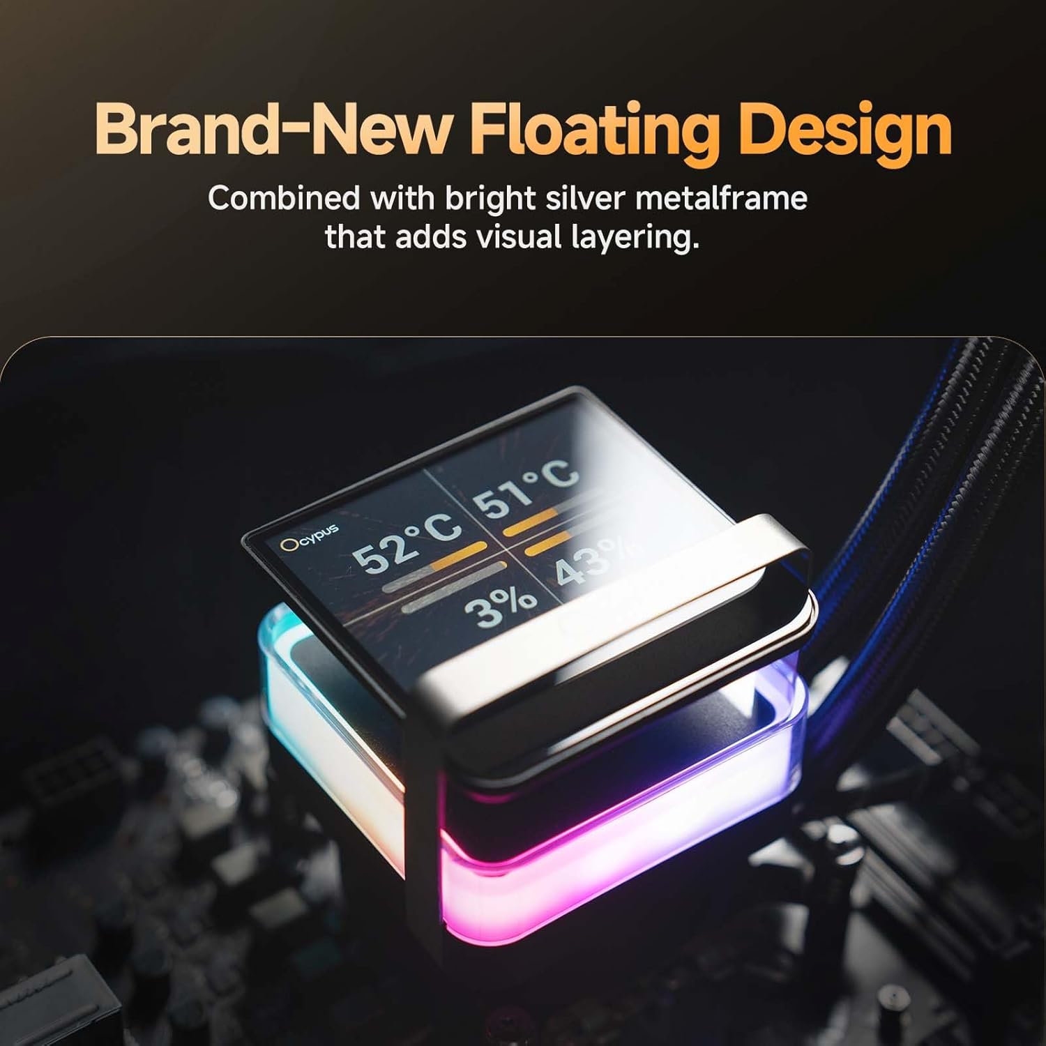 Thumbnail 2 de Sigma PRO L24 BK AIO-Wasserkühler mit 3,5-Zoll IPS-Bildschirm (240 mm, 640×480) und Floating ARGB