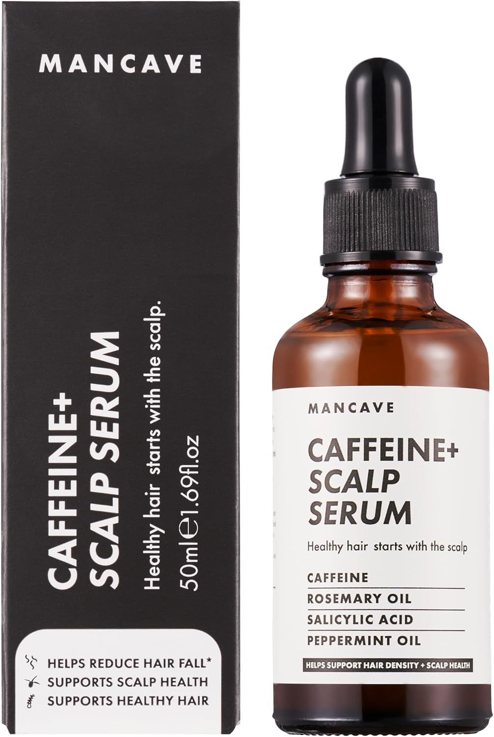 Detalle de ManCave Siero Cuoio Capelluto Caffeina+ Uomo – stimola crescita, rinfresca e rimuove la secchezza