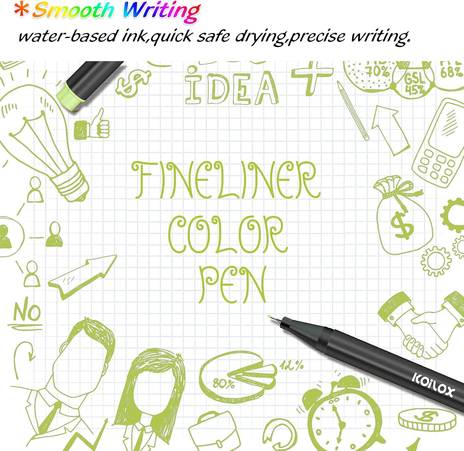 Thumbnail 3 de Koilox Fineliner Stifte Set 36 Farben 0,4 mm