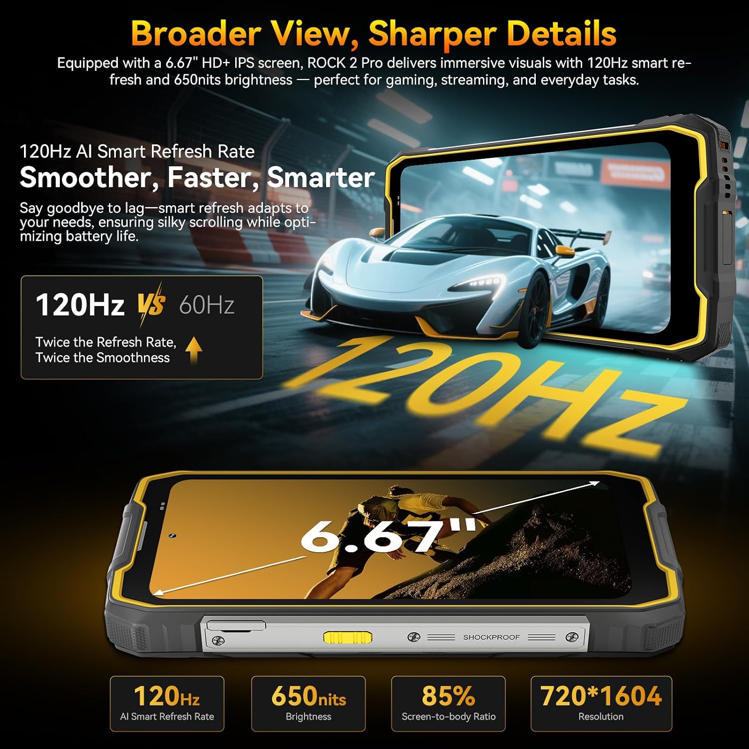 Thumbnail 6 de Blackview ROCK 2 Pro 5G Rugged Phone (Android 16) + 15000mAh Dual 400LM Camping Light, Unlocked