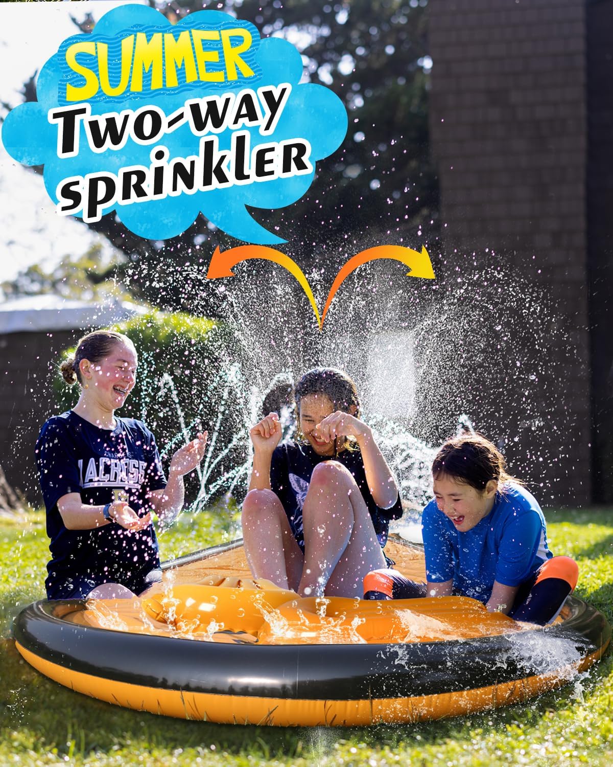 Detalle de 32ft Slip Water and Slide for Kids & Adults — Extra-Long Backyard Water Slide with Pool and 2 Inflatable Bodyboards