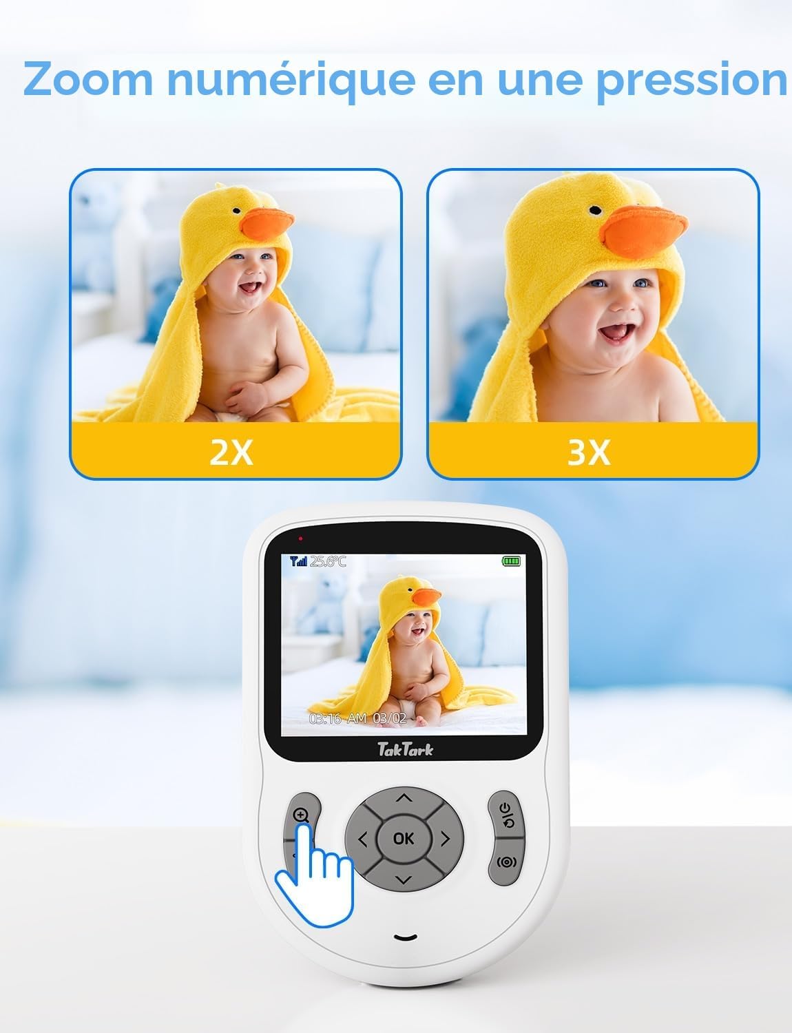 Detalle 2 de TakTark babyphone vidéo 720p 2,8 pouces