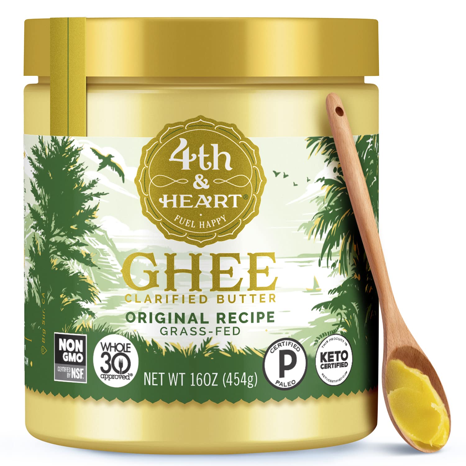Detalle de 4th & Heart 01-00103 Original Grass-Fed Ghee, 16 oz Clarified Butter