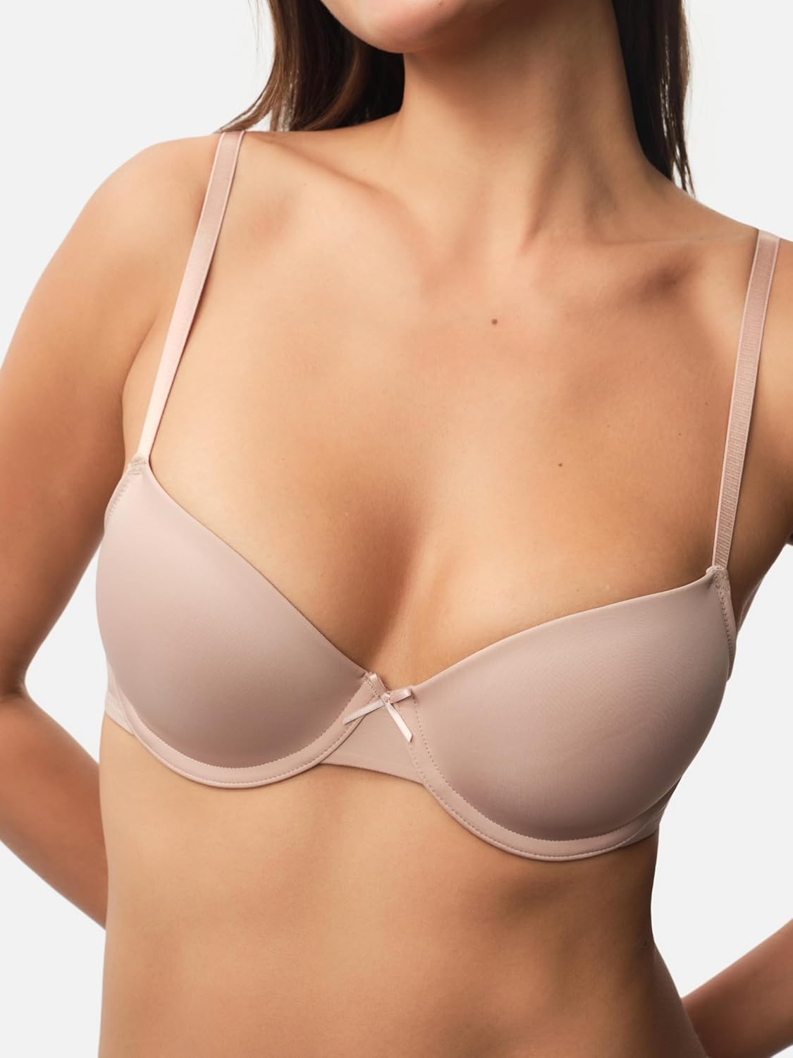 Thumbnail 6 de Dorina Comfort Spitze Lace T-Shirt BH für Frauen – 2er-Pack, 3/4-Schale, gepolsterte Bügel-BHs in Schwarz, Rosa, Rot und Elfenbein