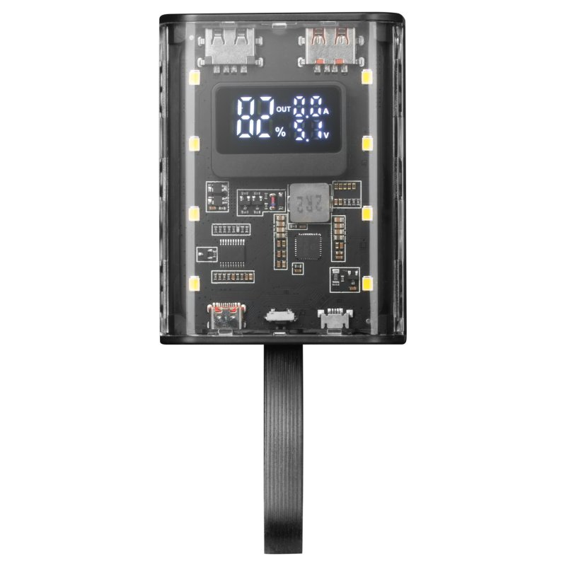 Detalle 2 de Mars Gaming MPK-10K PowerBank: 10000 mAh, carga rápida y pantalla en negro