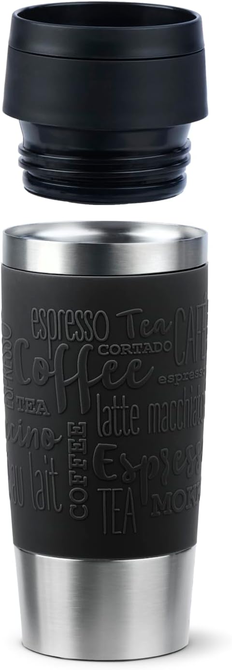 Detalle de Emsa Travel Mug Classic N20202 – 0,36 l, Edelstahl, 100% dicht, 4 h heiß / 8 h kalt