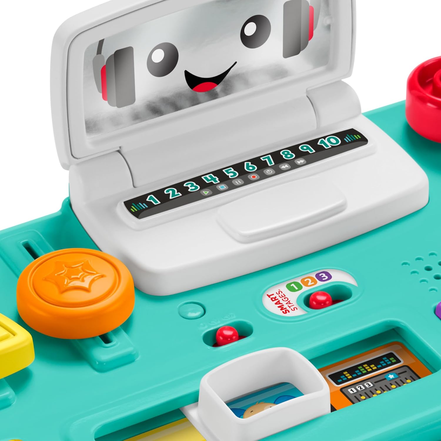 Detalle 2 de Fisher-Price HXG09 – muzyczny stół DJ z 3 trybami, światłami i 12 aktywnościami