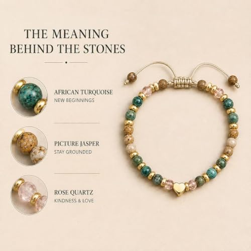 Thumbnail 6 de Lueaurra Natural Stone Crystal Bracelet, Adjustable Fit and Gift Box