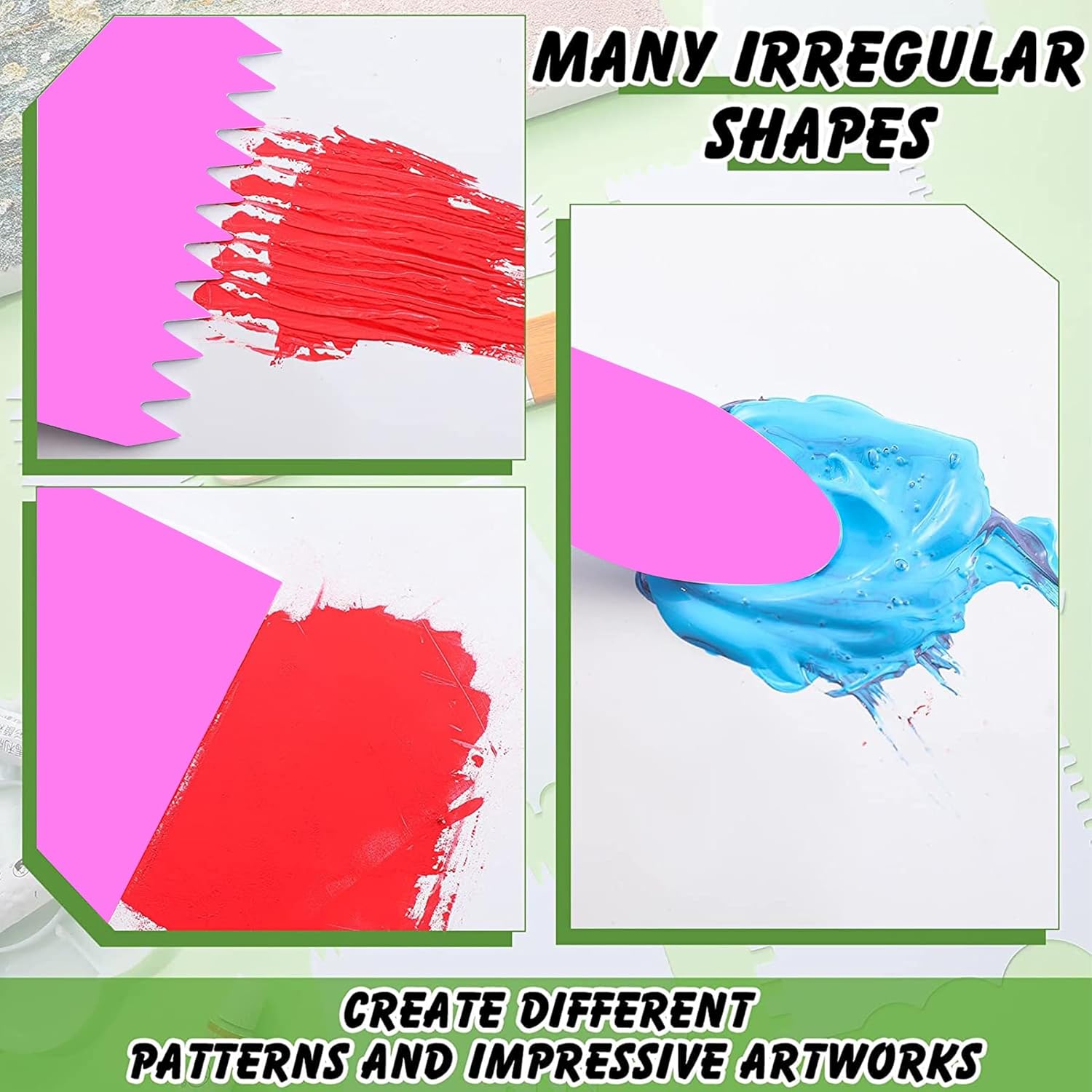 Thumbnail 4 de 11-teilige Palette Messer- & Abstreifermesser-Set für Ölgemälde aus Edelstahl (5× Metall + 6× Kunststoff) – Malwerkzeug-Set mit Strukturpaste-Spachteln