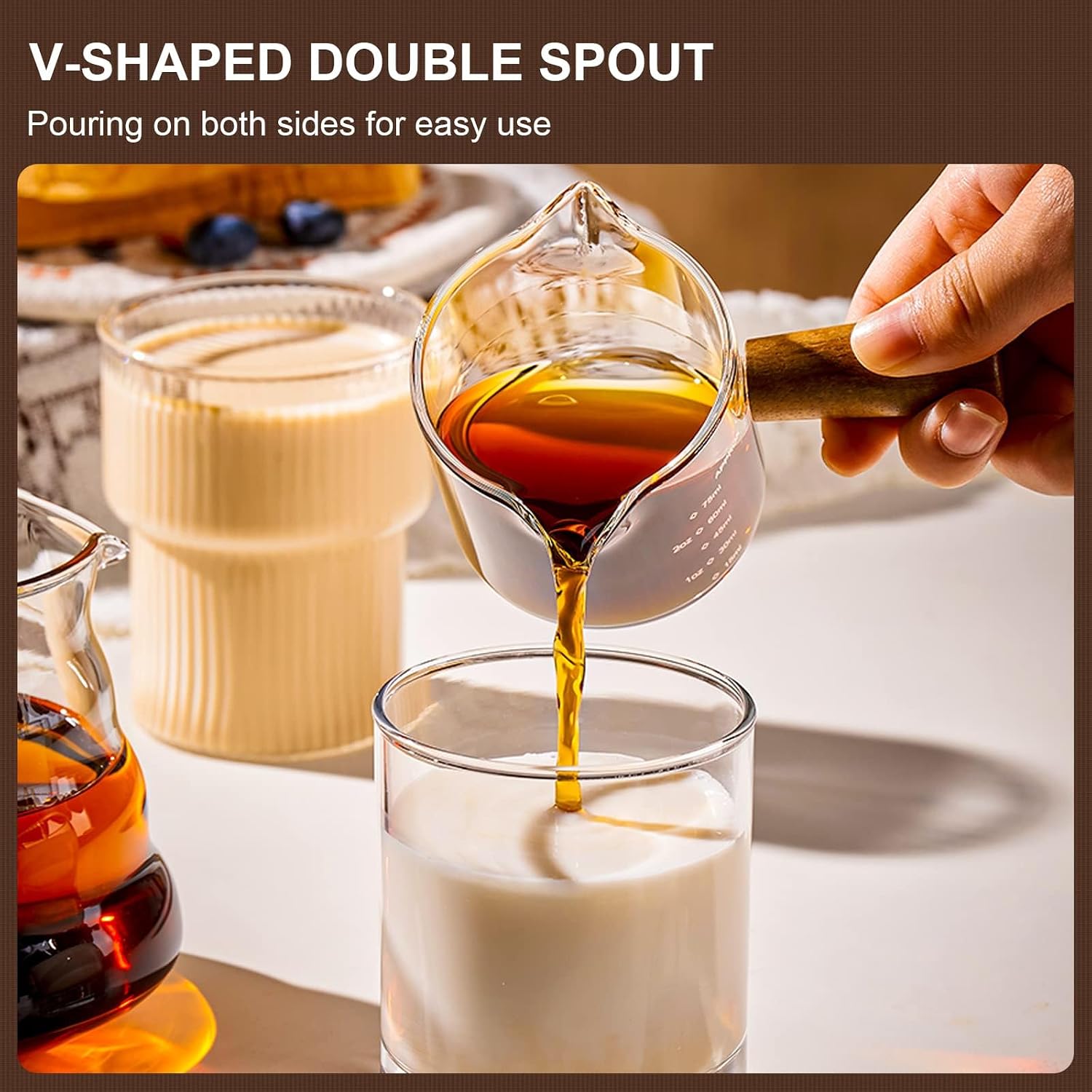 Detalle de PARACITY expresso shots cups espressomaatglas met dubbele tuit en schaalverdeling
