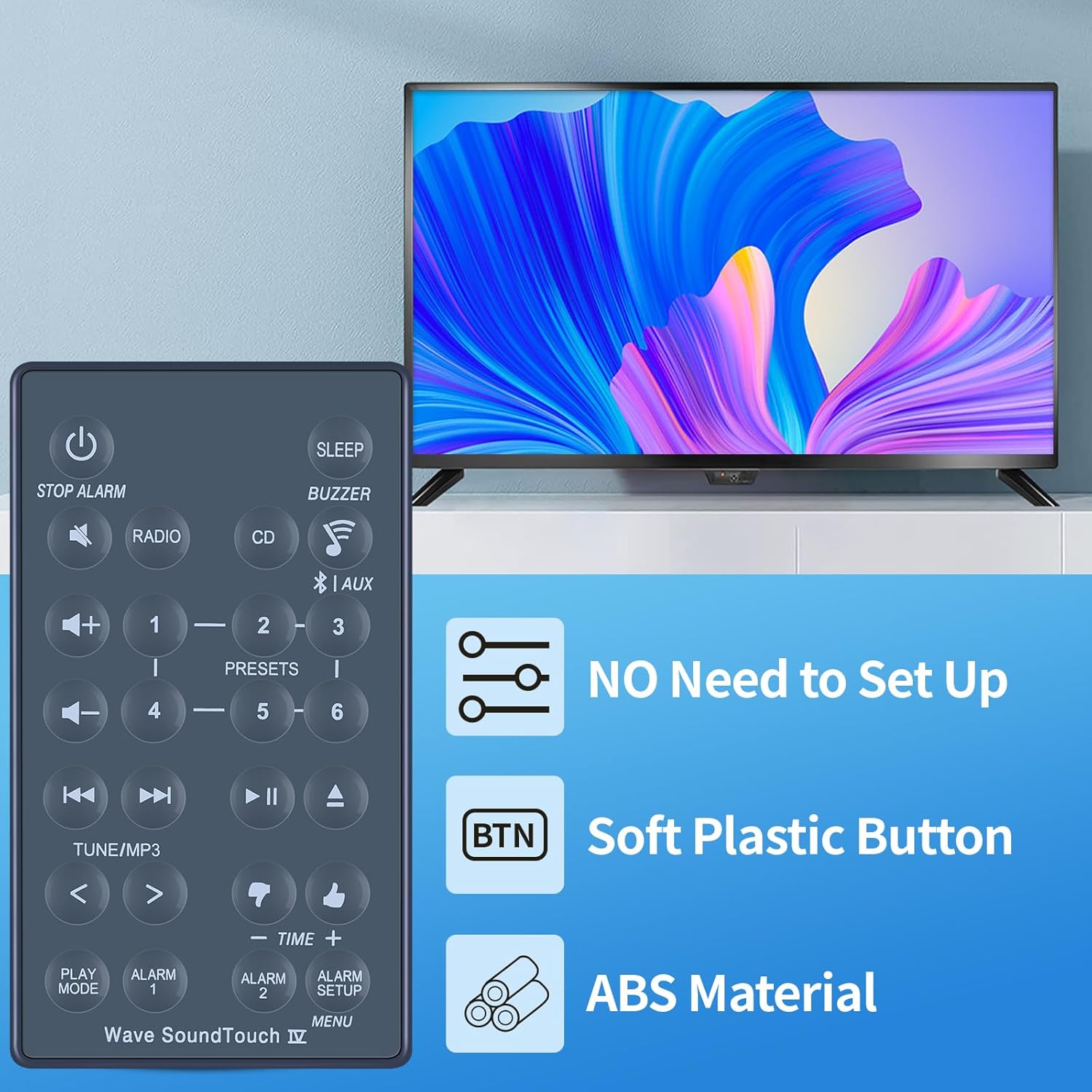 Thumbnail 1 de TCNOUMT Replacement Soundbar Remote Control for Bose Wave SoundTouch Series IV (417788-WR/417788-WMS)