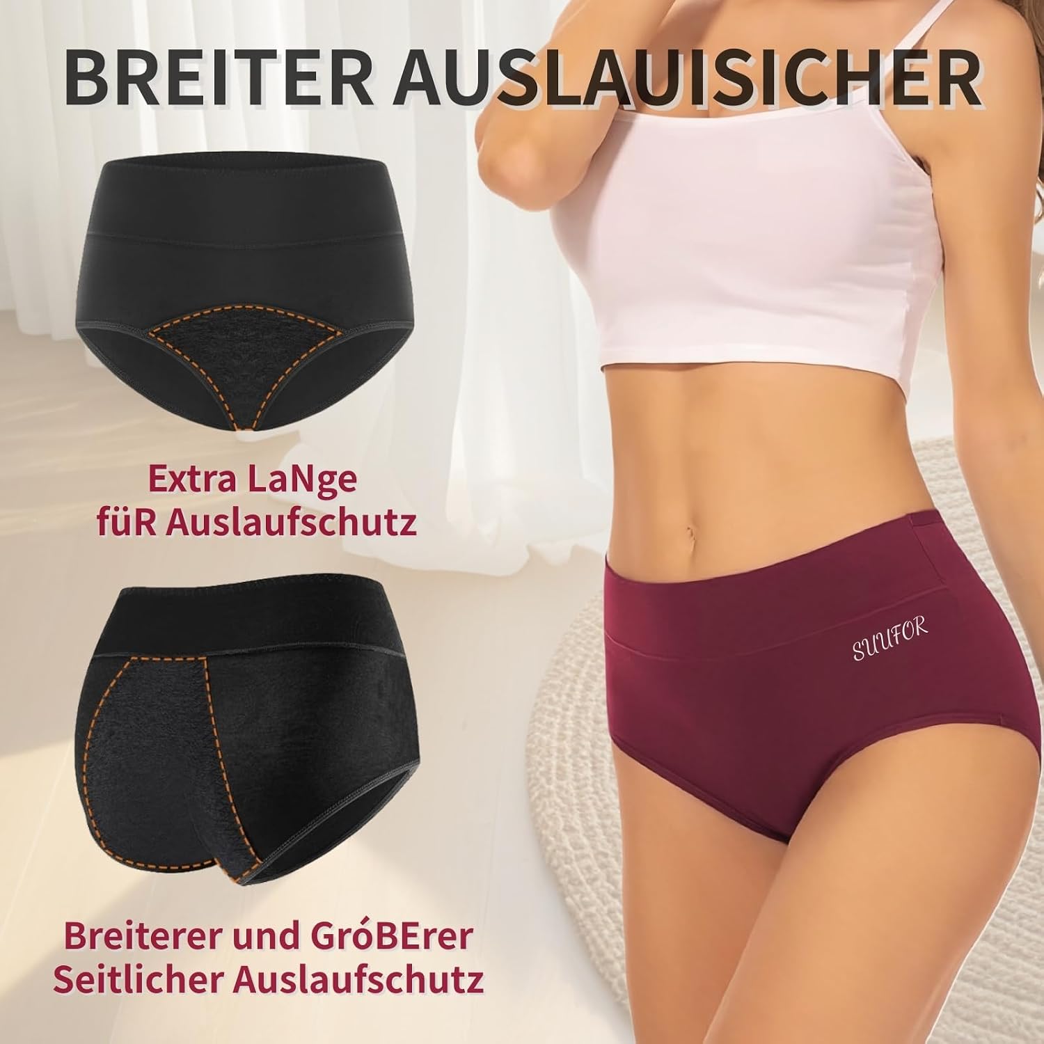 Thumbnail 2 de SUUFOR Periodenunterschwäsche 60 ml Hochtailliert