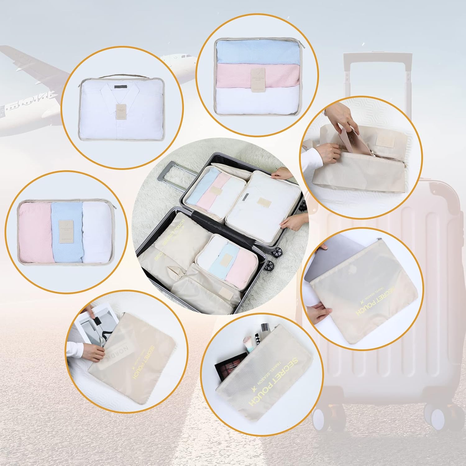 Detalle 2 de Romon Organizador Maleta Viaje 7 en 1