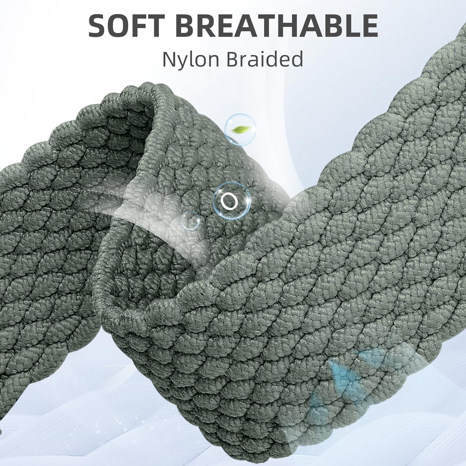 Detalle de Mastten 4 Pack Braided Solo Loop for Apple Watch — stretch nylon bands for 44–49mm cases