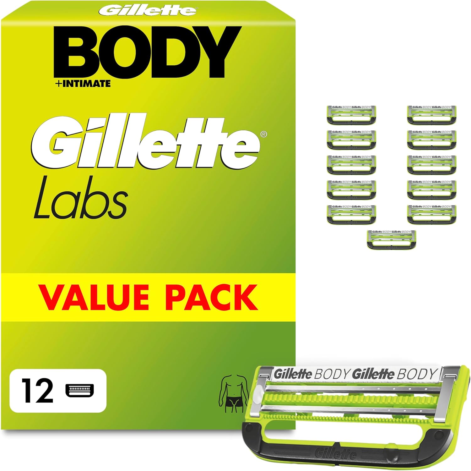 Detalle de Gillette Labs Body + Intime 12 Recharges