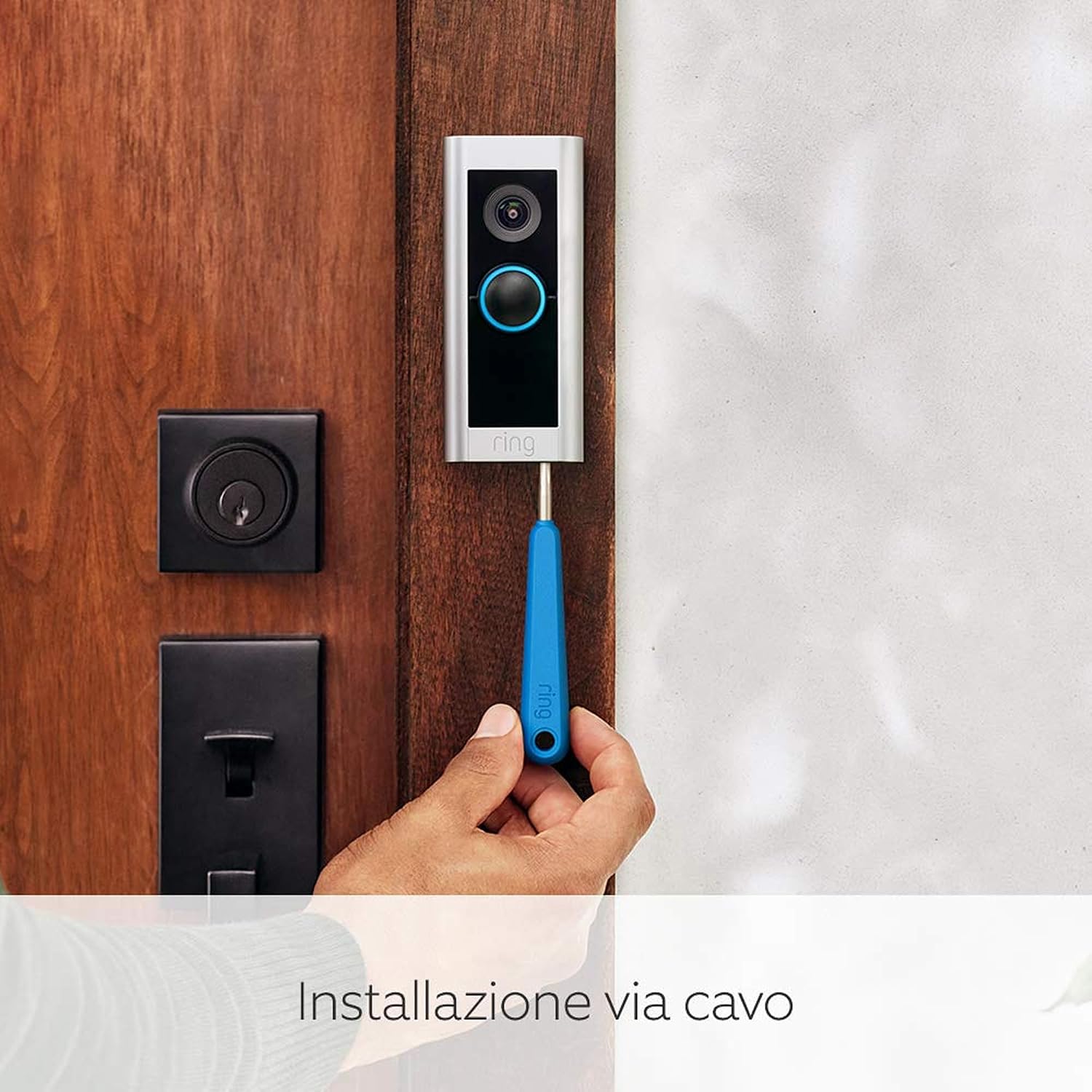 Detalle de Ring Videocitofono Pro cablato + Chime (3ª gen.): campanello con telecamera HD 1536p e rilevazione avanzata