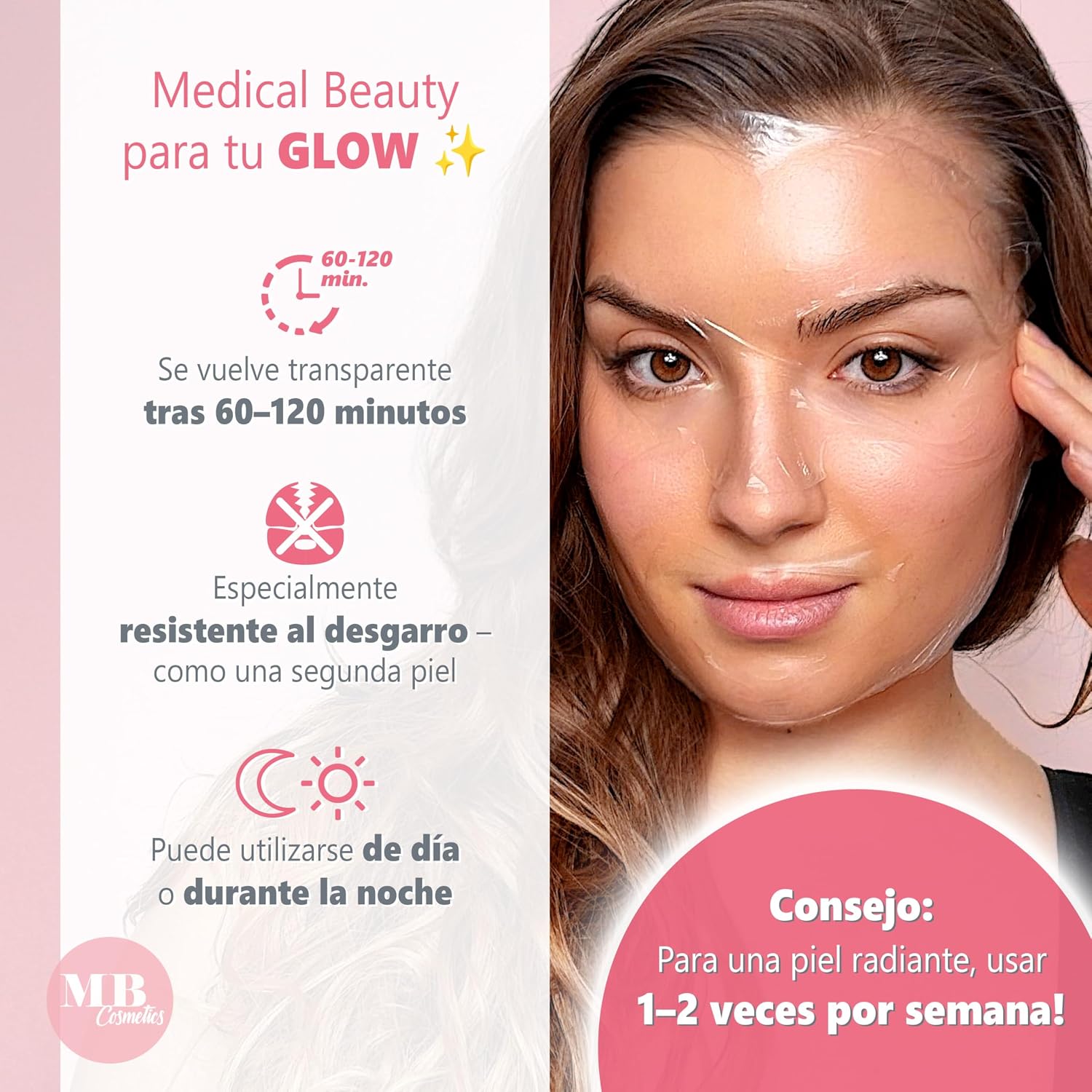 Detalle de MB Cosmetics Mascarilla de colágeno 52.000 ppm 5 unidades