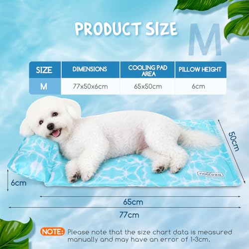 Detalle de Nobleza Manta Cama Refrescante para perros y gatos (77x50 cm) con almohada cervical y gel auto-refrigerante
