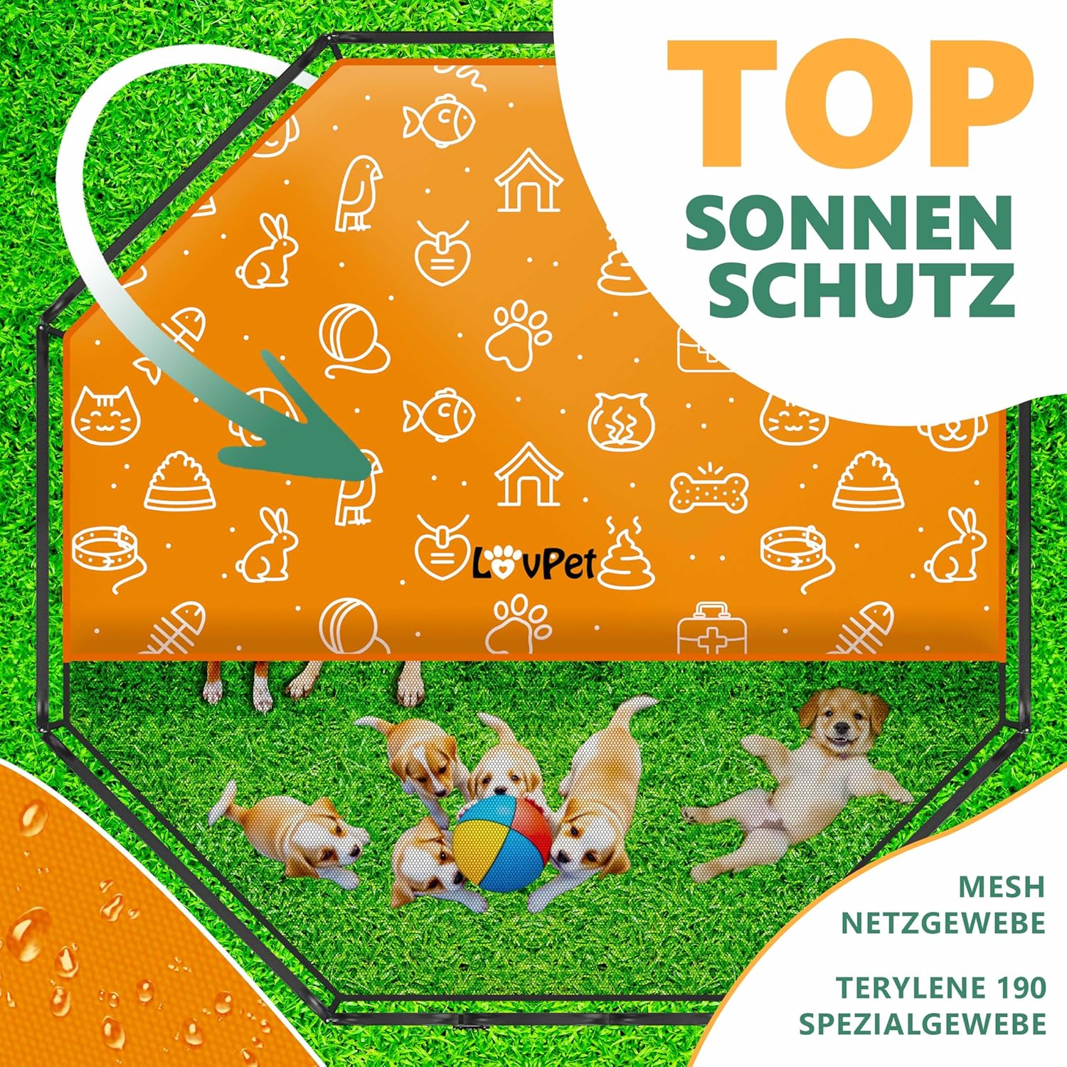 Thumbnail 3 de LovPet Welpenlaufstall Hundelaufstall XXL 8x80x80 cm