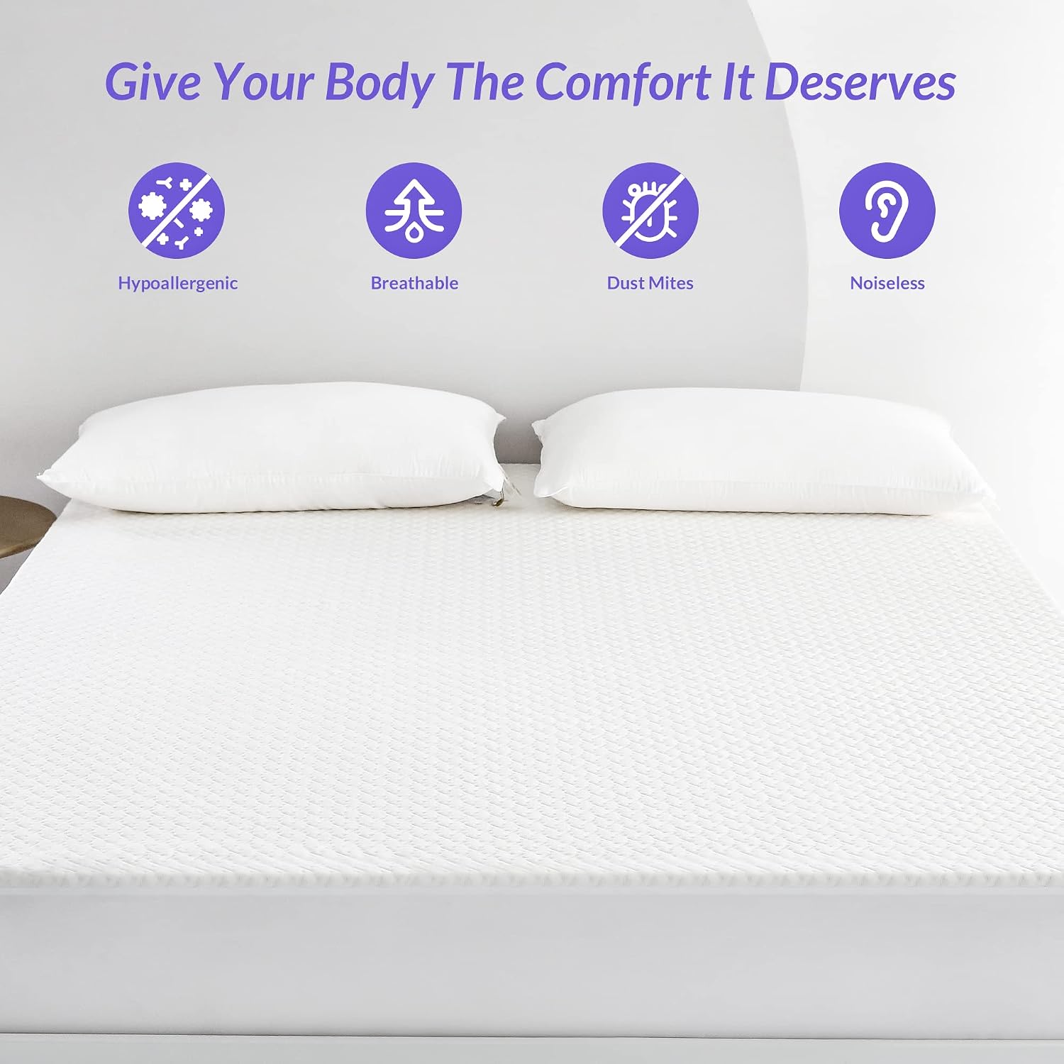Detalle de Coriwell Waterproof Mattress Protector – King Bamboo Extra Deep Pocket, Breathable, 150 × 200 + 30 cm Deep Skirt