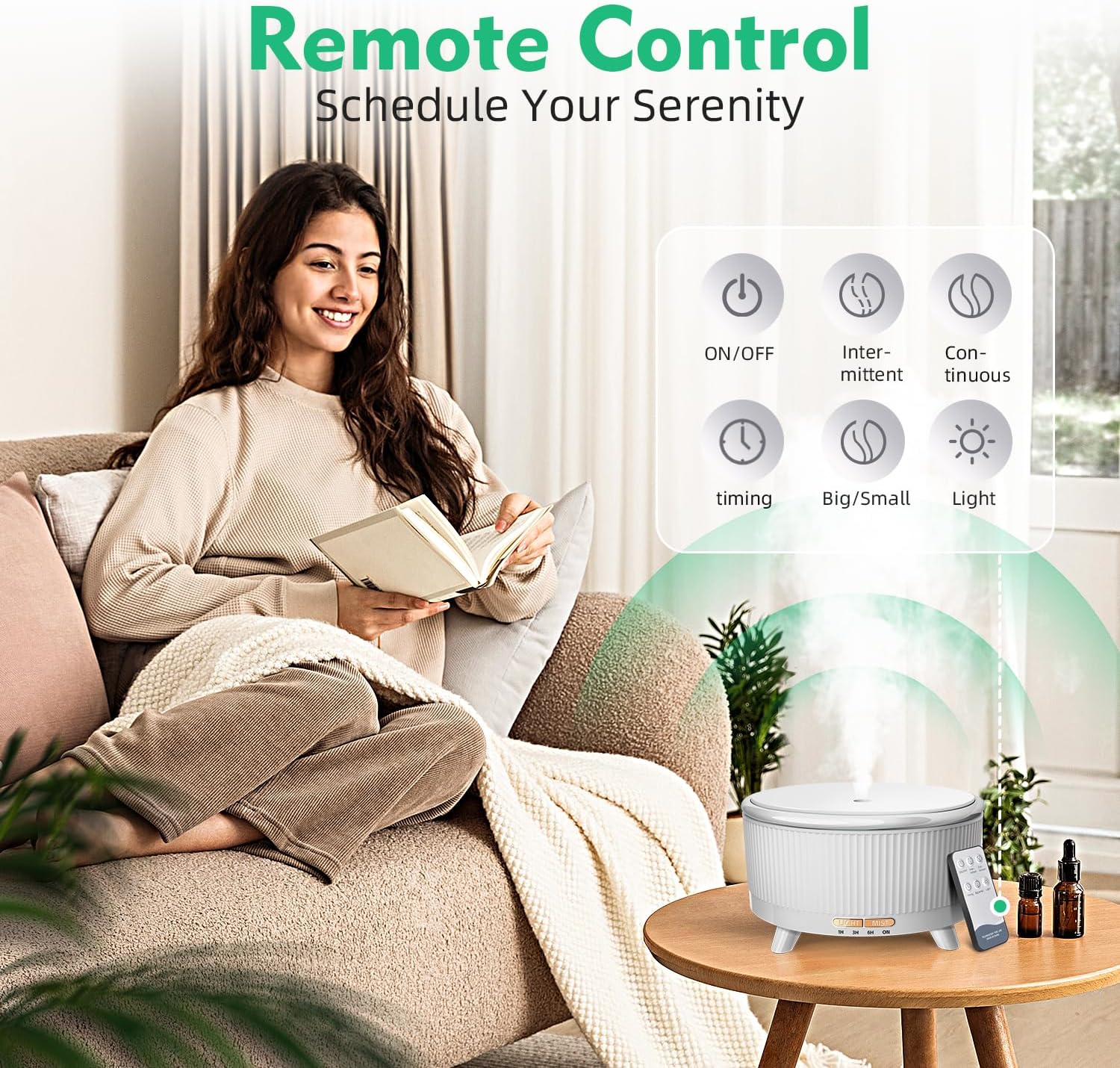 Thumbnail 6 de YOUENKITY 500ML Ultrasonic Diffuser: 20-Hour Aromatherapy Humidifier with Remote, 7-Color Lights