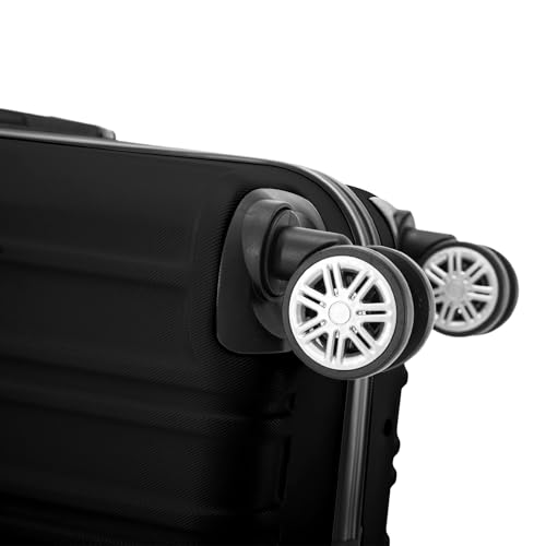 Detalle de Mi Ko Mi Ka Conjunto de Maletas de Viaje Elegantes: 3 piezas en Negro (8008) con carcasa ABS y 4 ruedas