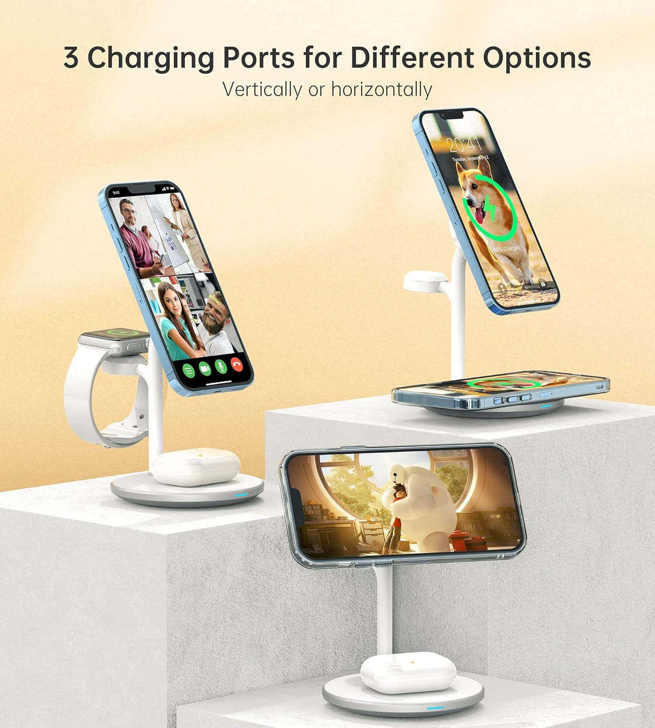 Detalle 2 de XooFly 3 in 1 Wireless Charging Station 15W