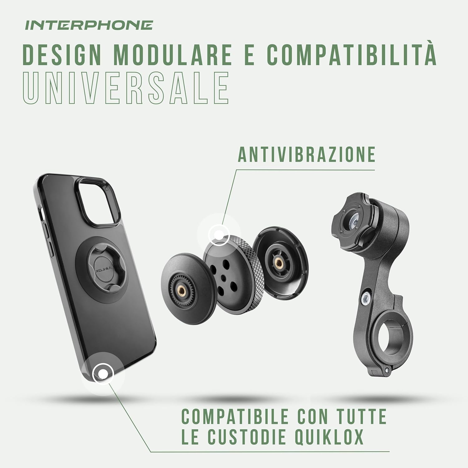 Thumbnail 5 de INTERPHONE QUIKLOX Porta Telefono per Bici – Supporto regolabile 22–31,8 mm con aggancio rapido