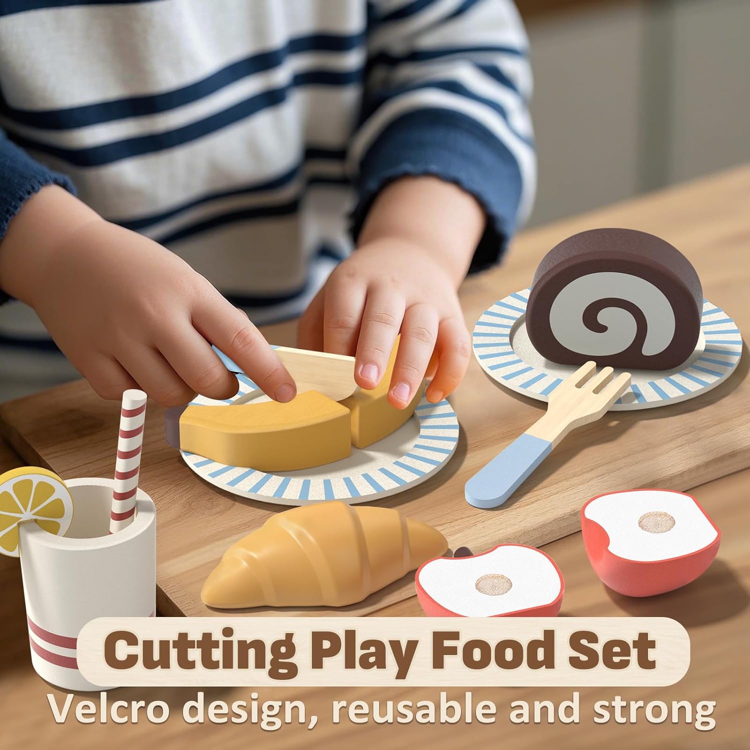 Detalle de Lehoo Castle Wooden Play Food: A Well-Thought Wooden Kitchen Set for 3+ Year Olds