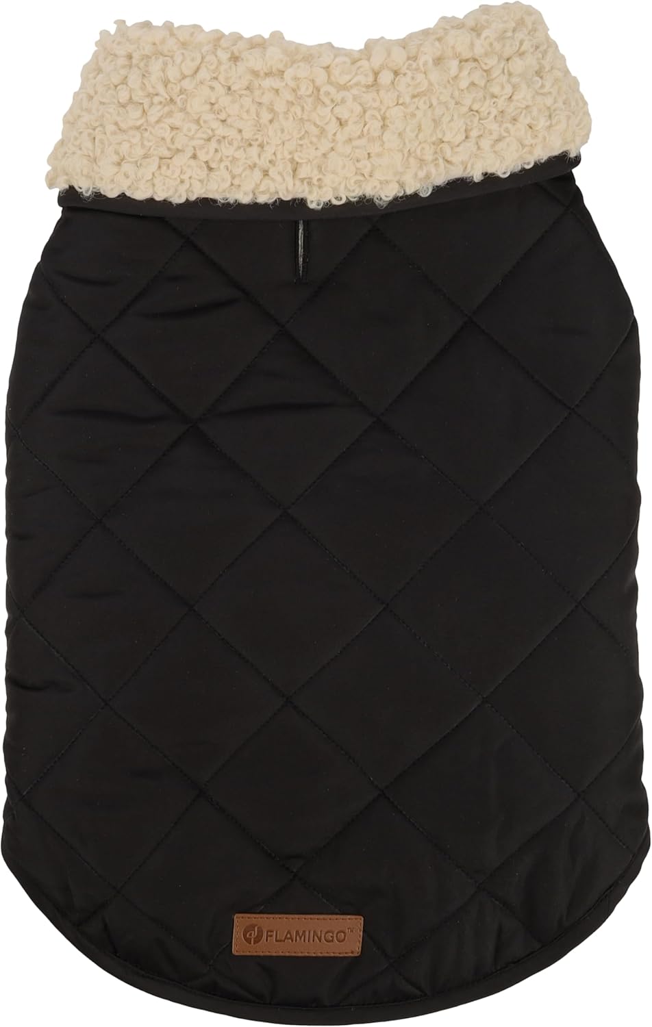 Thumbnail 2 de Flamingo Hundemantel Bonnie – Schwarz (Premium Line) – wasserabweisend & waschbar, Größen A: 55 cm | B: 40–48 cm | C: 68–74 cm