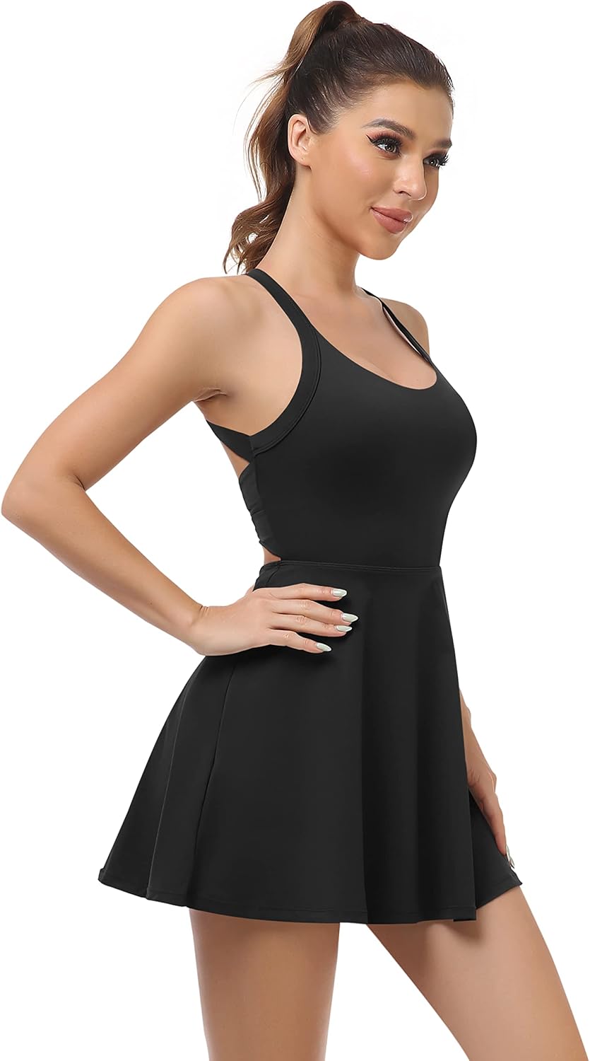 Thumbnail 2 de JAFINSY Women's Workout Tennis Dress With Built-In Shorts and Bra: All-in-One Activewear