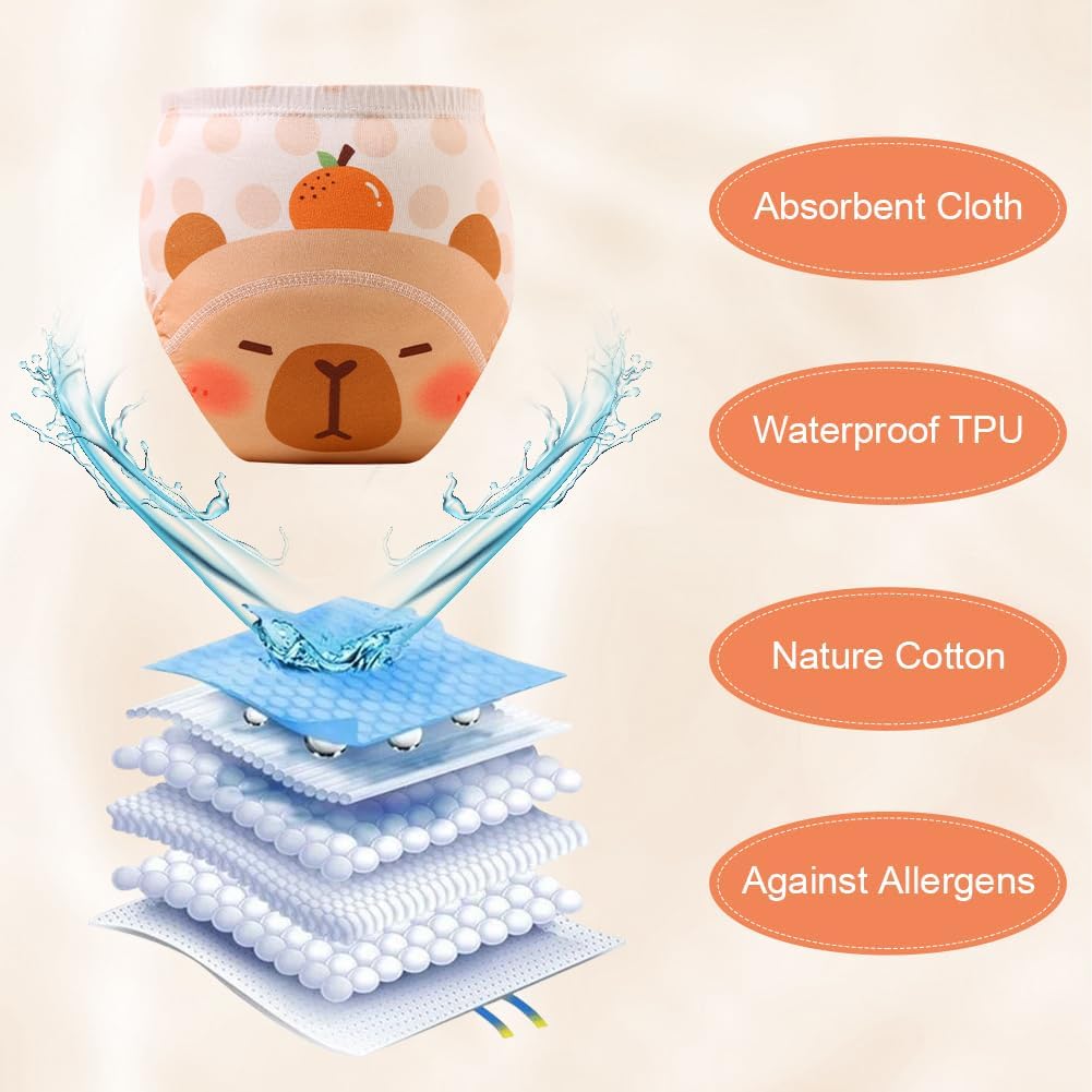 Thumbnail 5 de Aolso Mutandine di Apprendimento per Bambino – Pantaloni da vasino riutilizzabili, cotone morbido, 2 taglie (110/100) e TPU impermeabile