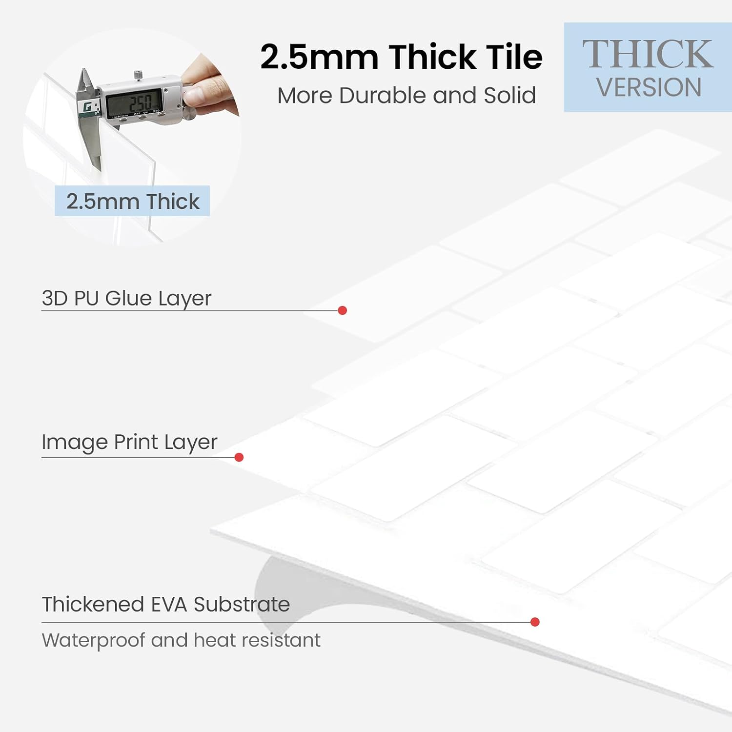 Detalle 1 de Self adhesive 3D metro tiles 2.5 mm