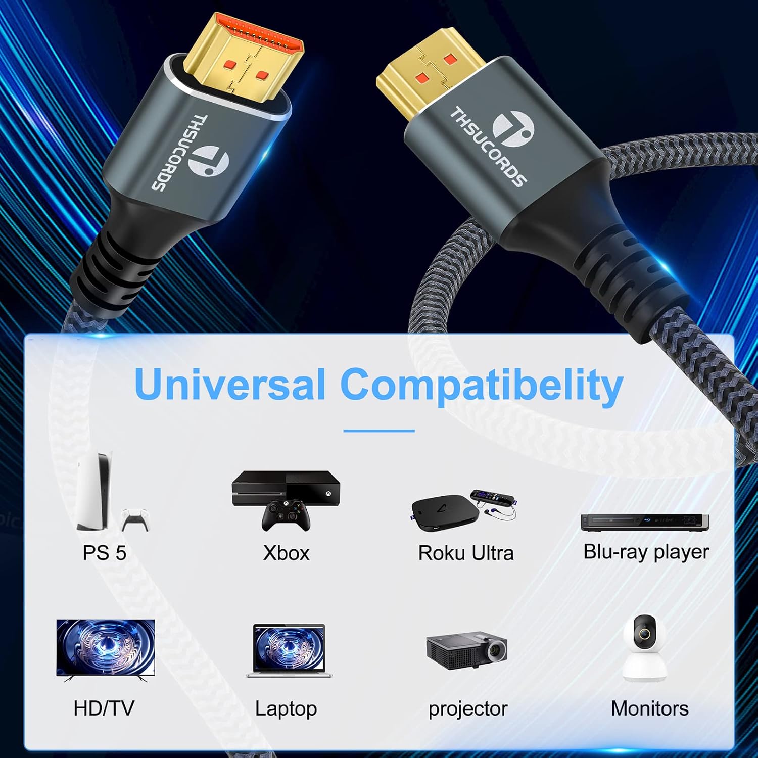 Detalle 2 de Thsucords 8K HDMI Kabel 5 m