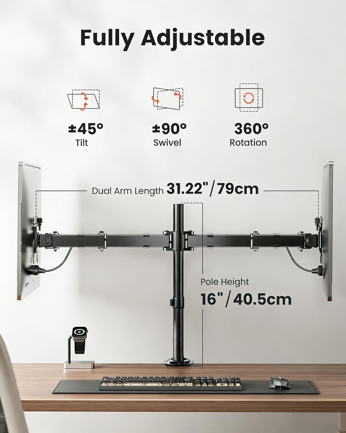 Thumbnail 4 de ErGear Dual Monitor Stand 17.6 lbs