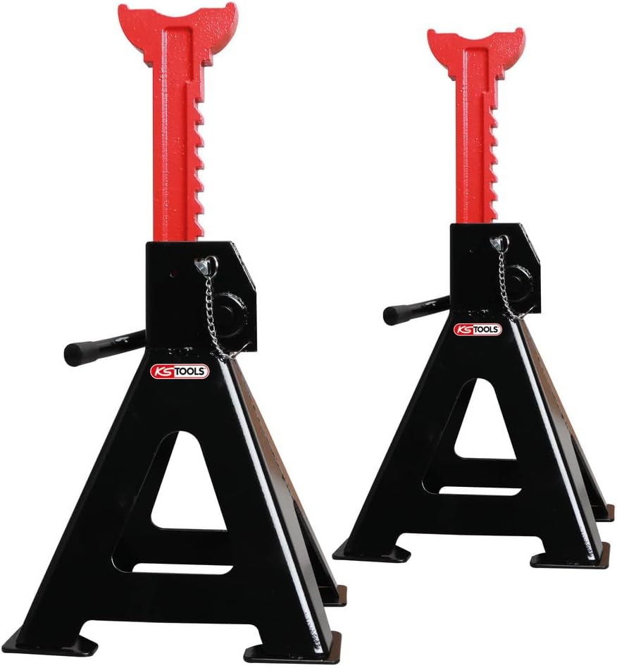 Detalle de KS Tools tandheugelsteunen, 3 ton per paar, verstelbaar van 295 tot 425 mm