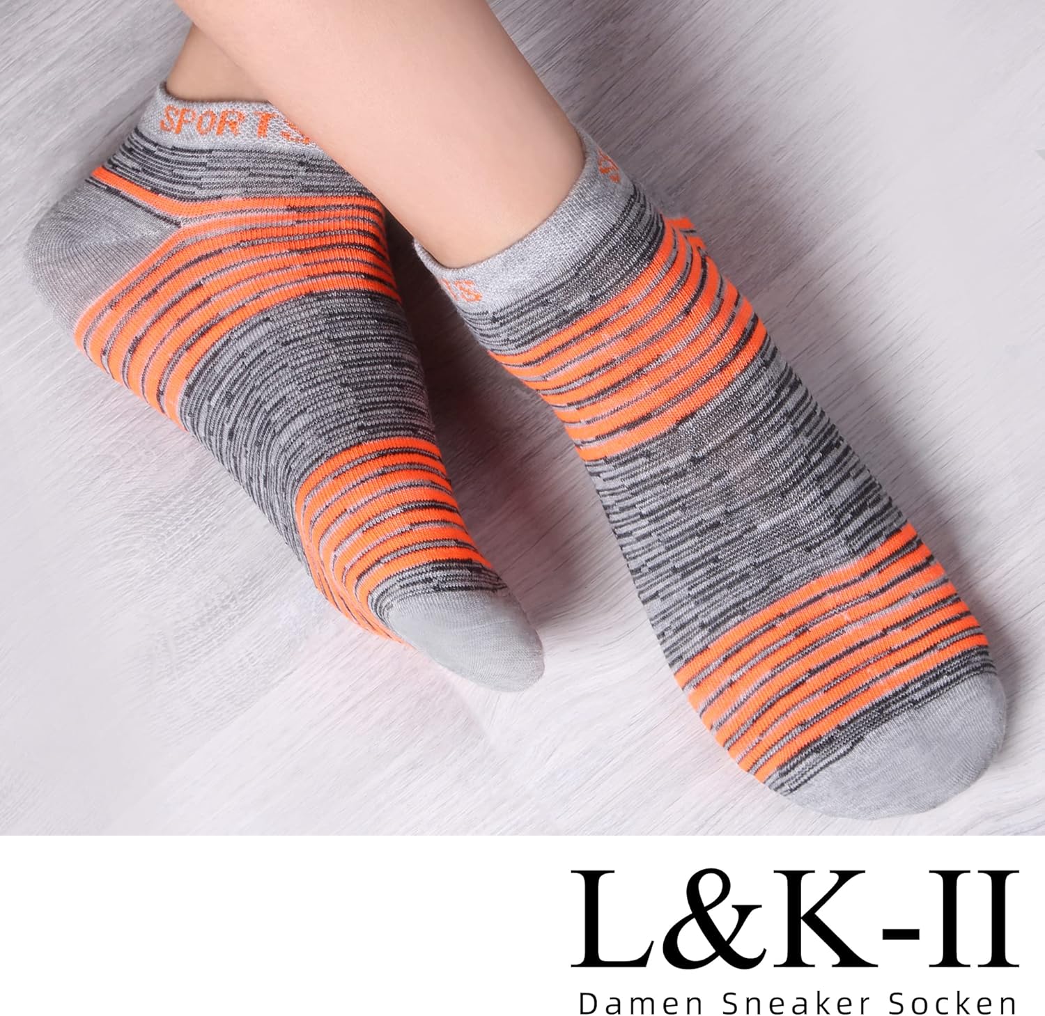 Thumbnail 1 de L&K-II Lot de 12 chaussettes basses femme multicolores en coton (Socquettes)