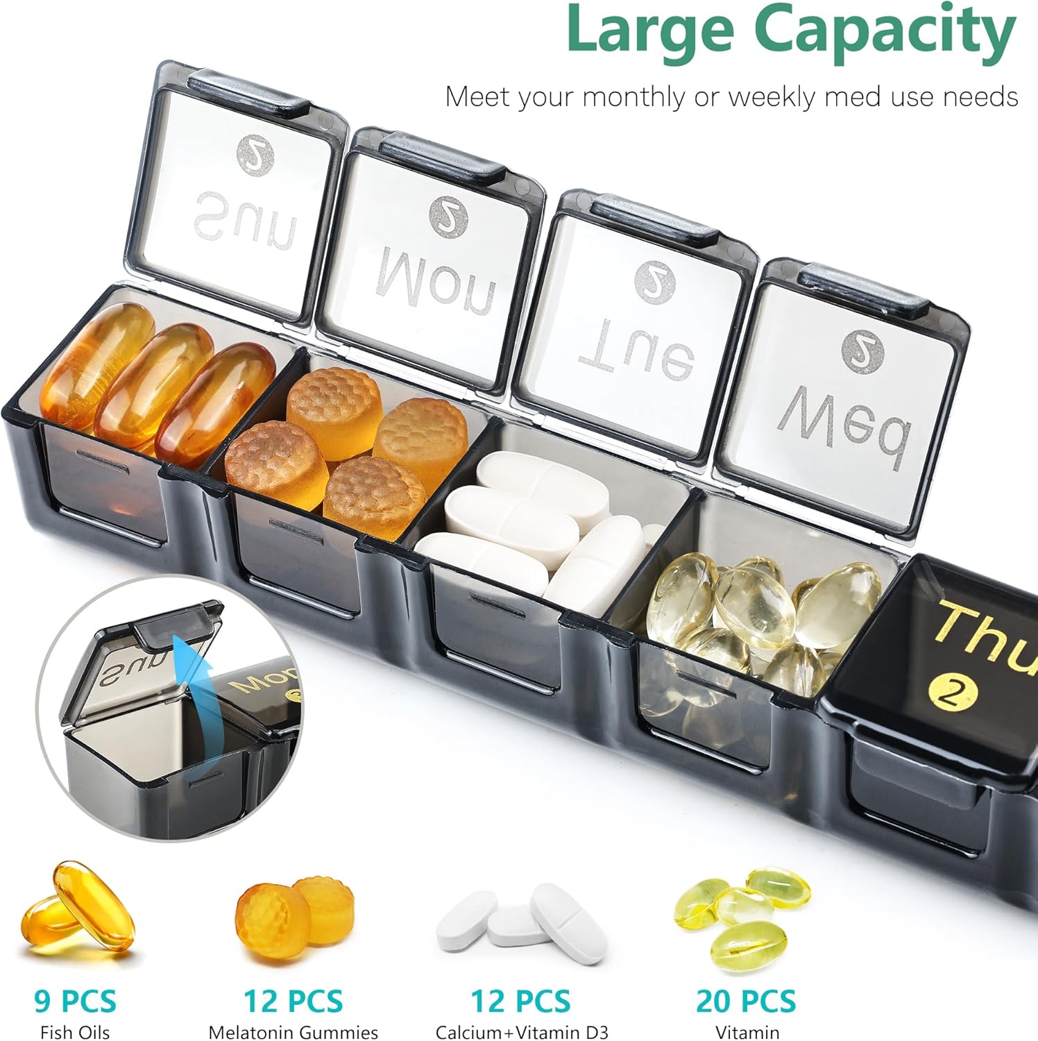 Thumbnail 1 de FHORAIN Monthly Pill Organiser XL 28 day box