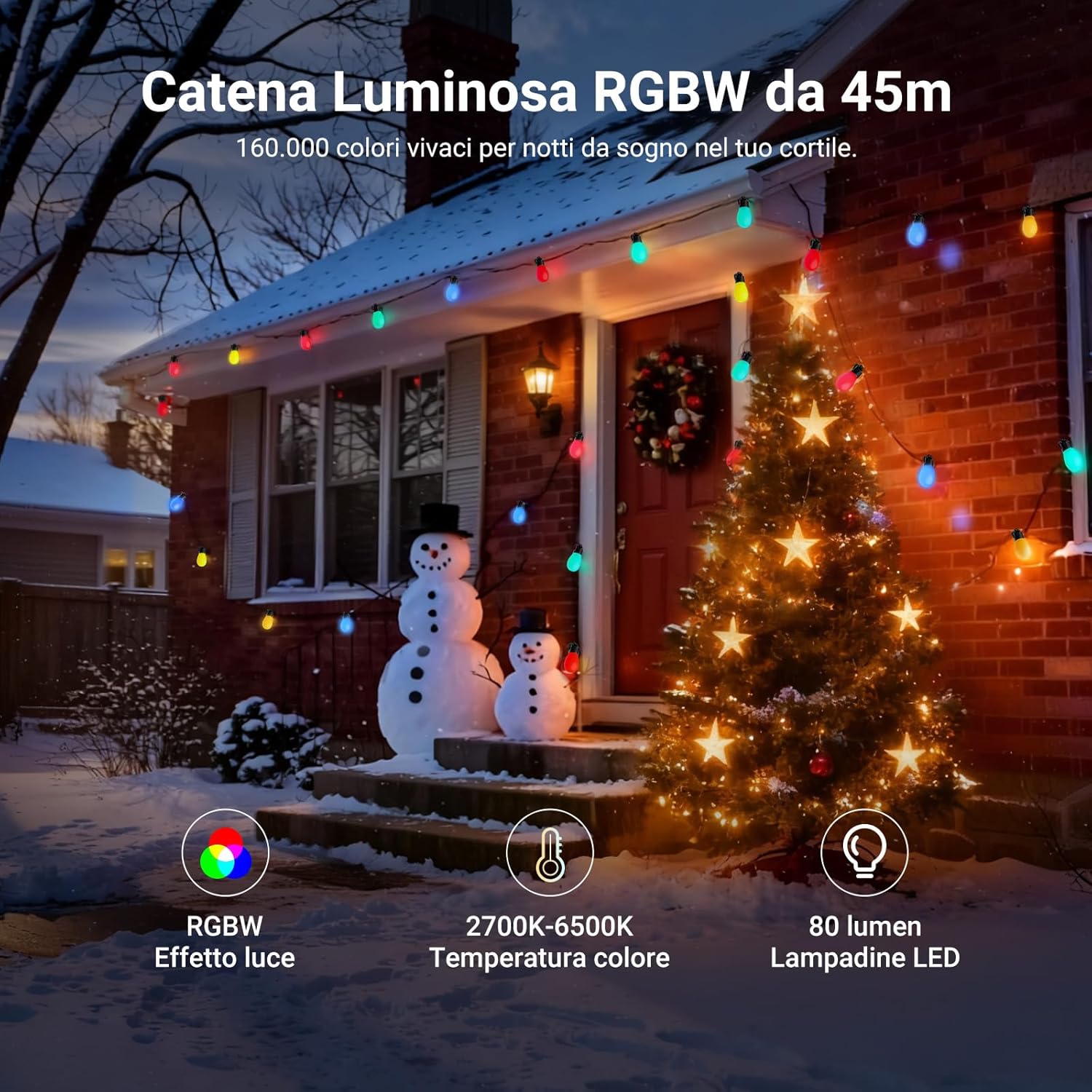 Thumbnail 1 de NEEWER catena luminosa esterna RGBW smart 144ft con controllo app e AI (NR01, IP65)