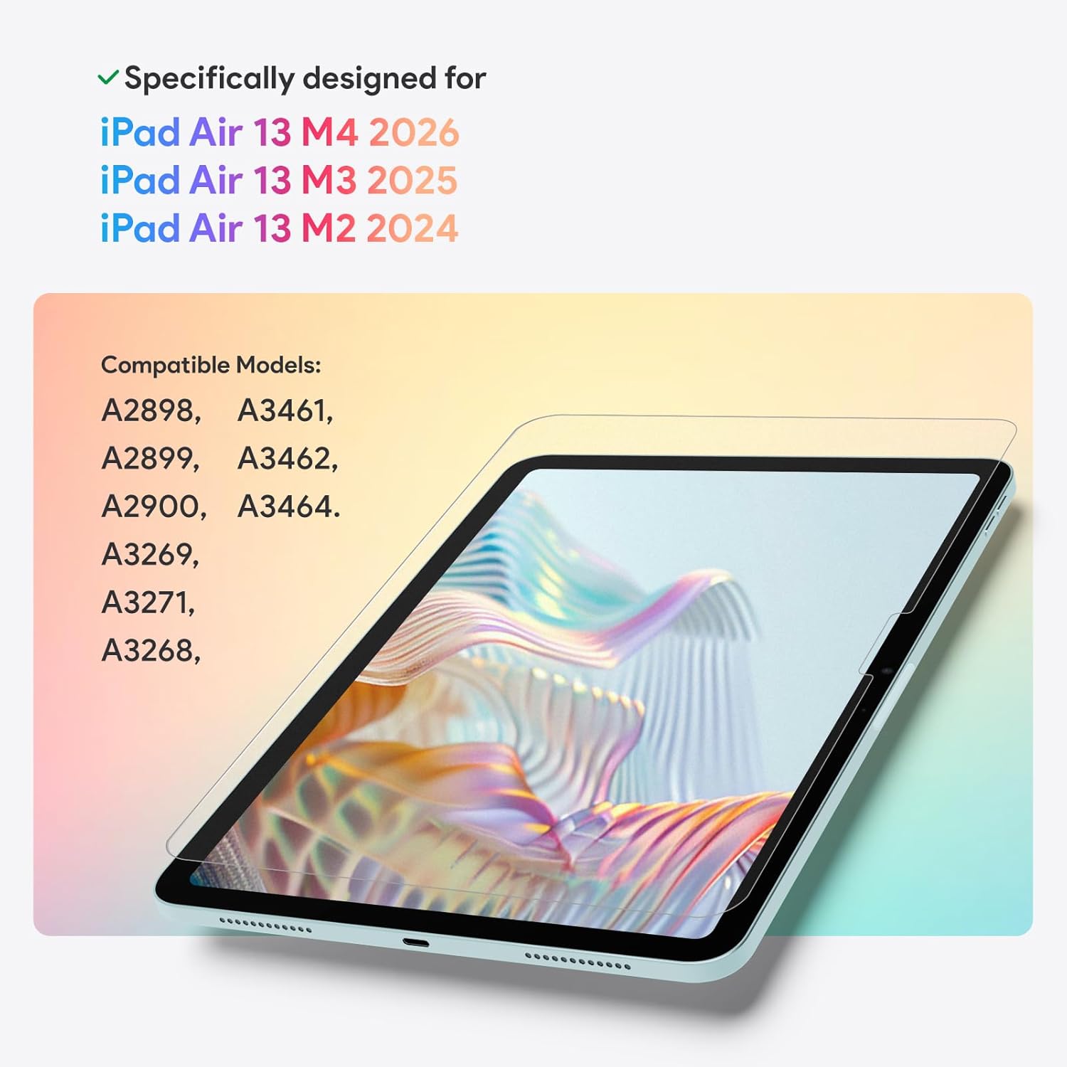 Thumbnail 1 de KCT 2-Pack Paperfeel Matte Tempered Glass Screen Protector for iPad Air 13-Inch (M4/M3/M2)