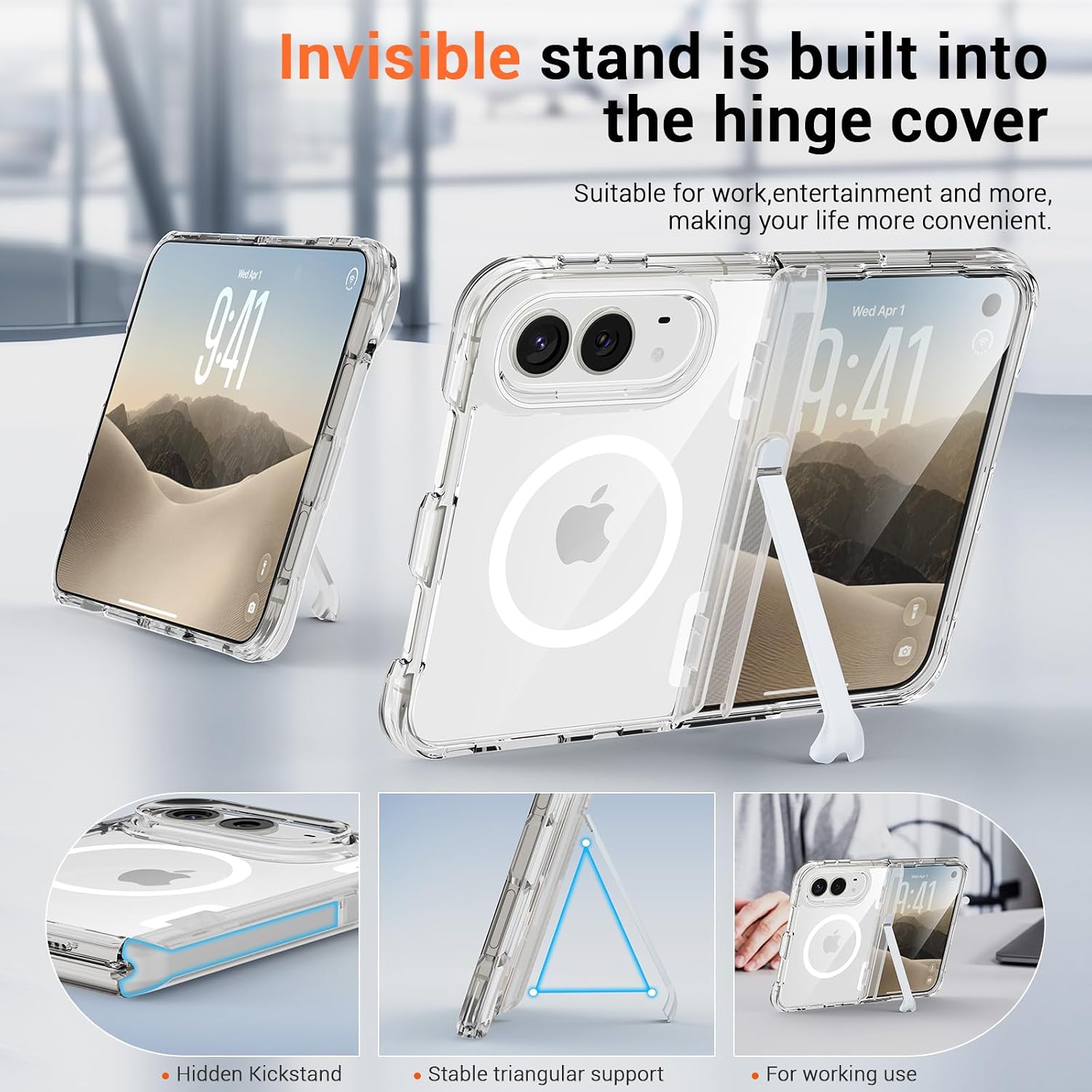 Detalle 2 de Ratcase XFZJ-IPDuo-Clear stand iPhone Duo Case with MagSafe, Stand & Screen Protector