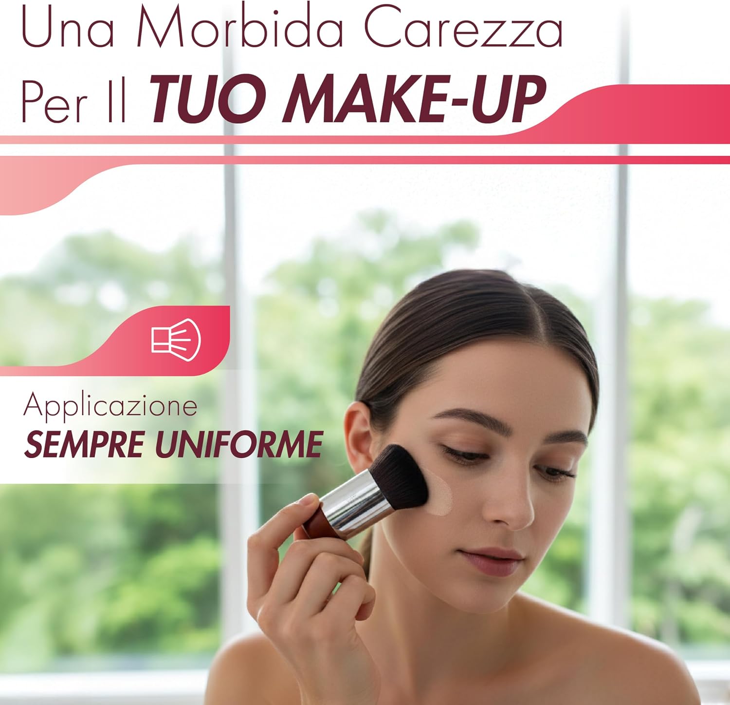 Detalle 2 de Pennello Fondotinta Kabuki Professionale: applicazione uniforme e finitura naturale