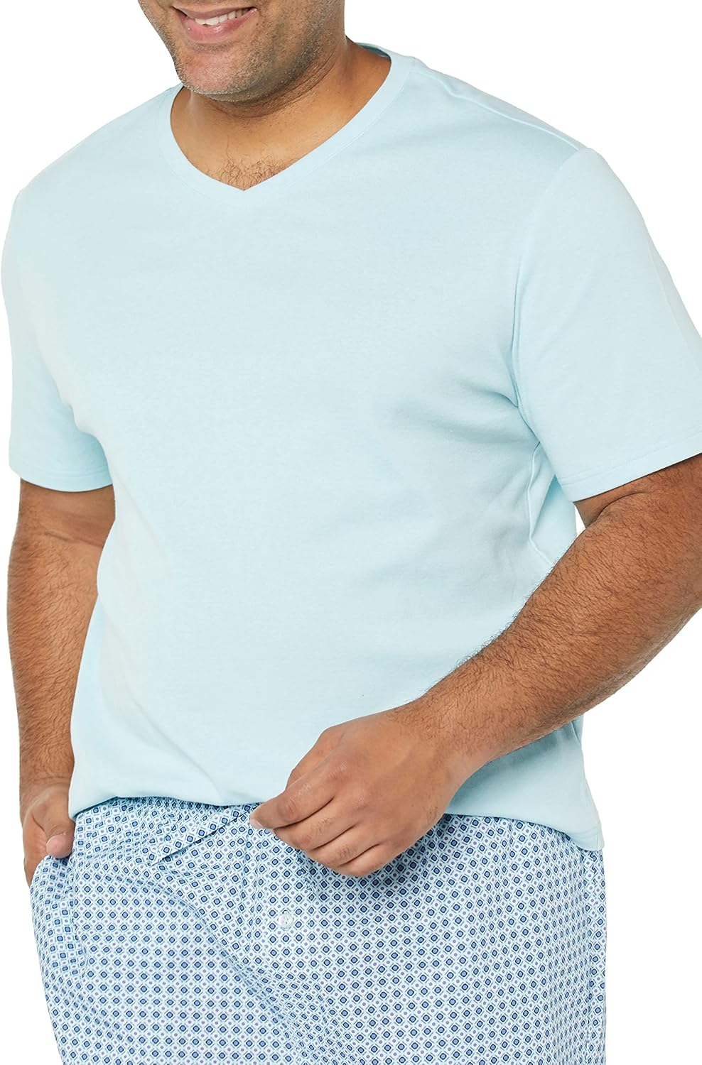 Thumbnail 4 de Amazon Essentials Men's Cotton Poplin Pyjama Shorts with Cotton T-Shirt Set